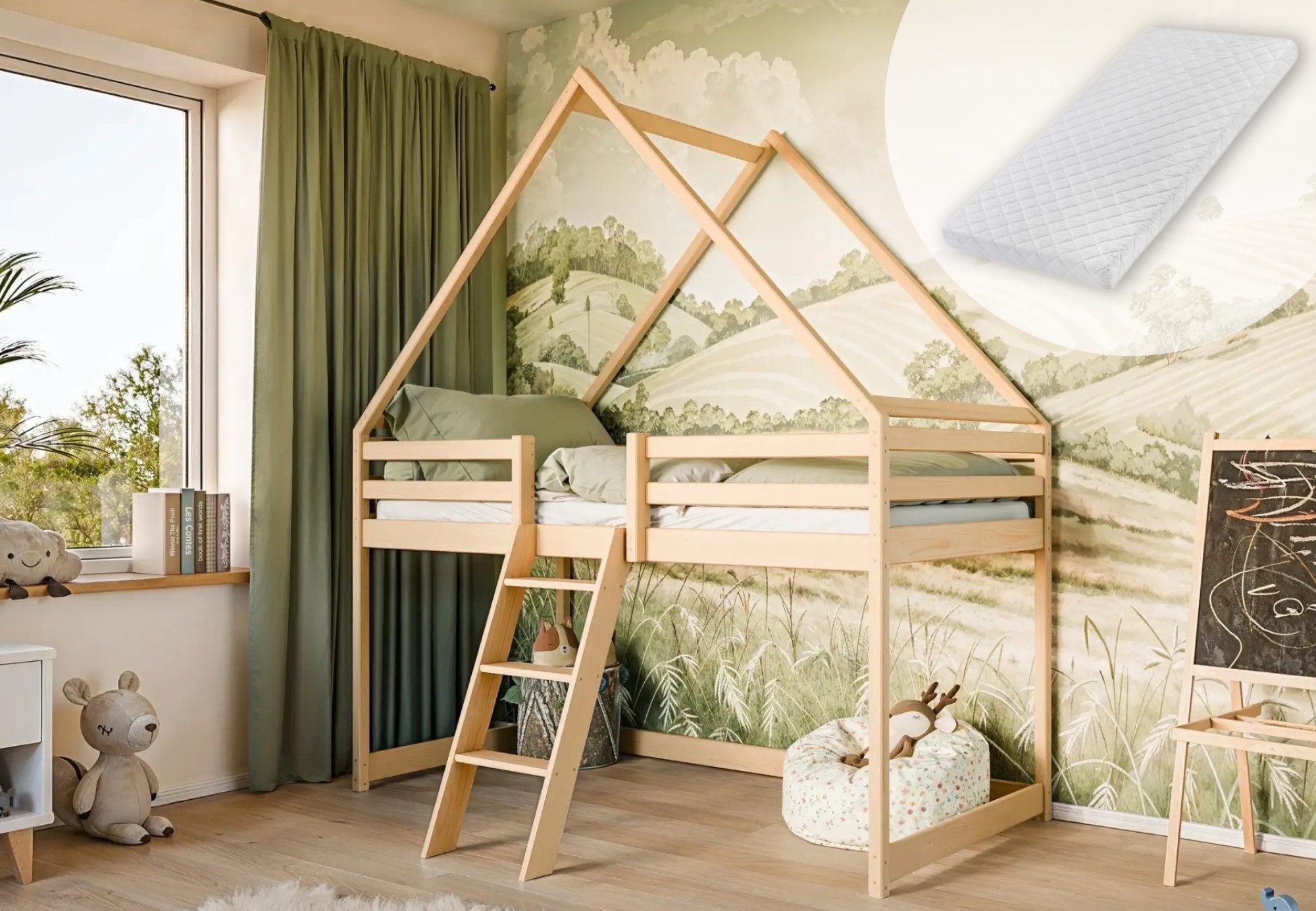 Kids Collective Hochbett Kinderbett Hausbett Kinderhochbett günstig online kaufen