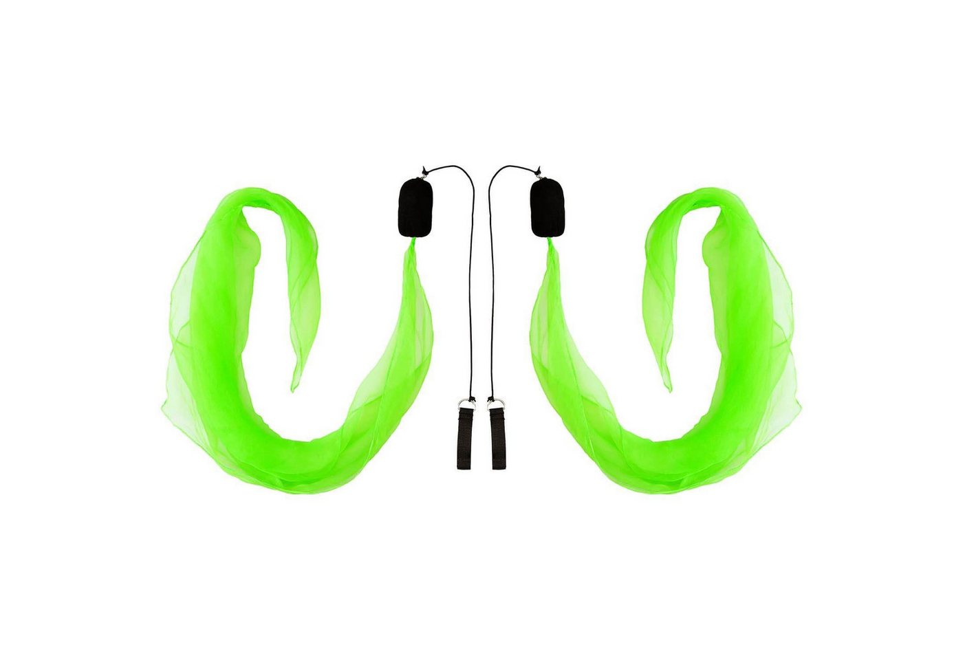 Diabolo Freizeitsport Spiel Soft Poi in 2 Größen - Spiral Poi mit UV reaktivem Schaltuch, Poi-Spiel, UV Spiral Poi Kid 40 cm (grün) - Soft Poi für Kinder