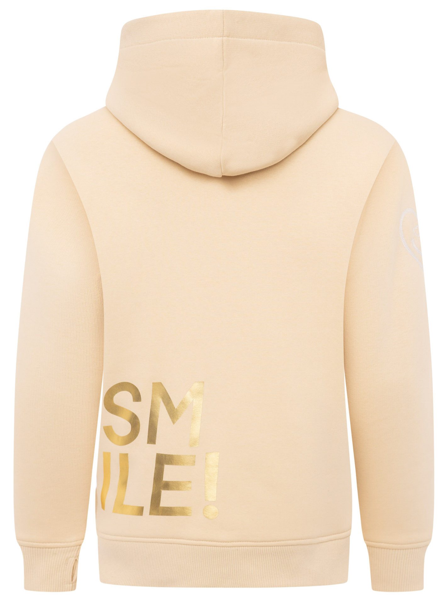 Zwillingsherz Hoodie "Alissa Shiny" glänzender Print, Daumenloch, Kordel, gesticktes Herz am Ärmel – Bild 5 von 5