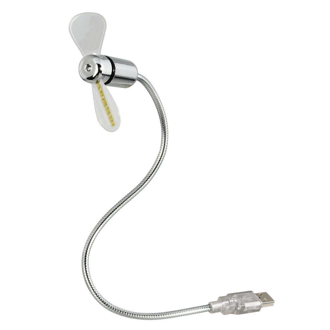 Hama Mini USB-Ventilator USB-Ventilator mit Uhrzeitanzeige, Besonders kompakt, flexible Lüfterblätter