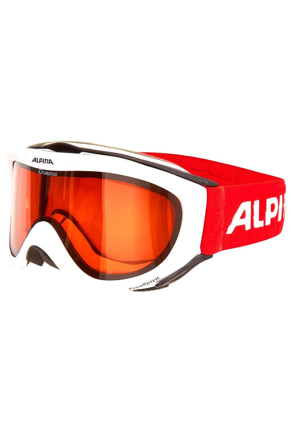 Sports Alpina DH Alpina Skibrille weiß/rot onesize Skibrille FREESPIRIT