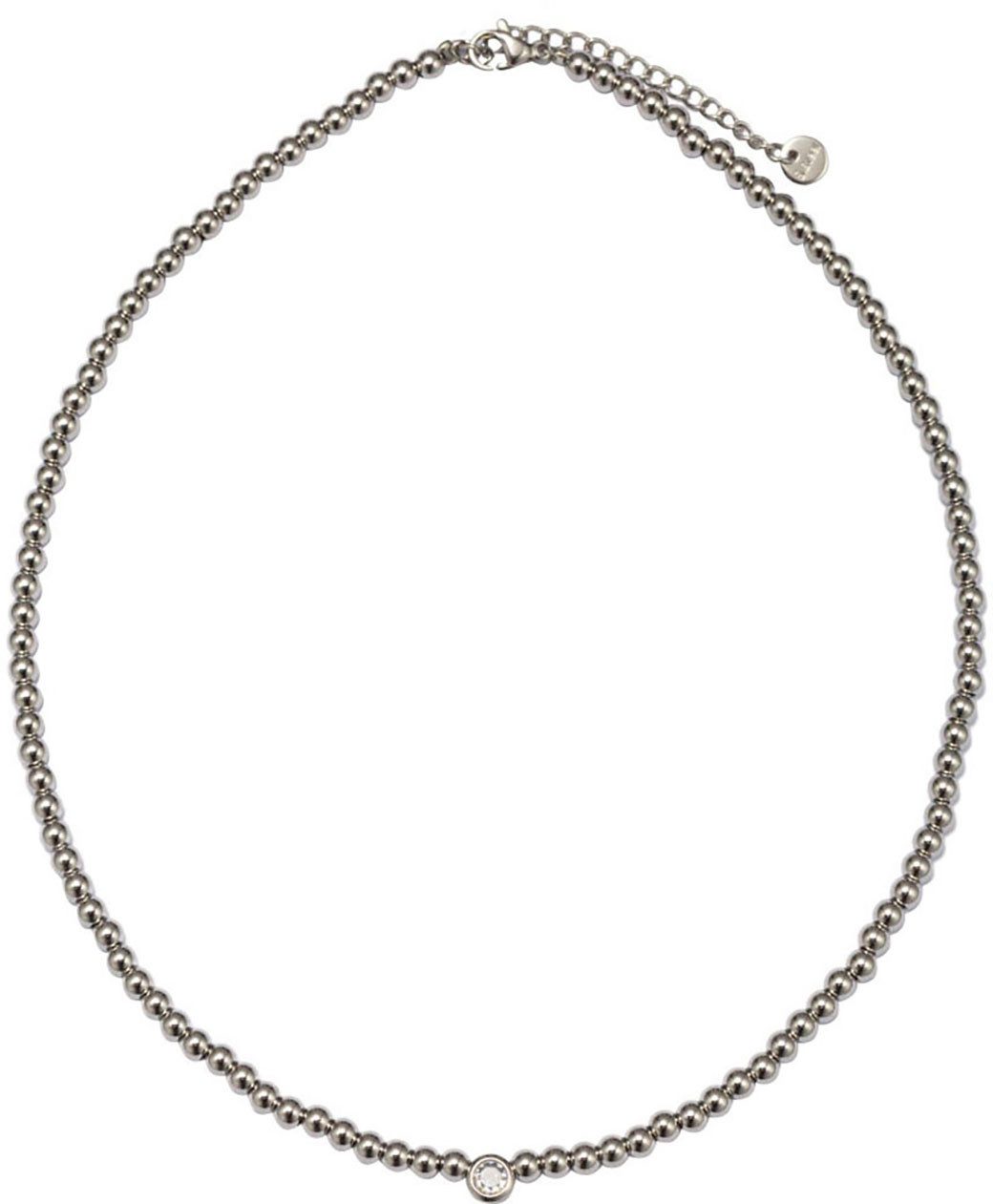 Firetti Kette mit Anhänger Schmuck Geschenk Edelstahl Halsschmuck Halskette Kugeln, Made in Germany - mit Zirkonia (synth) – Bild 2 von 3