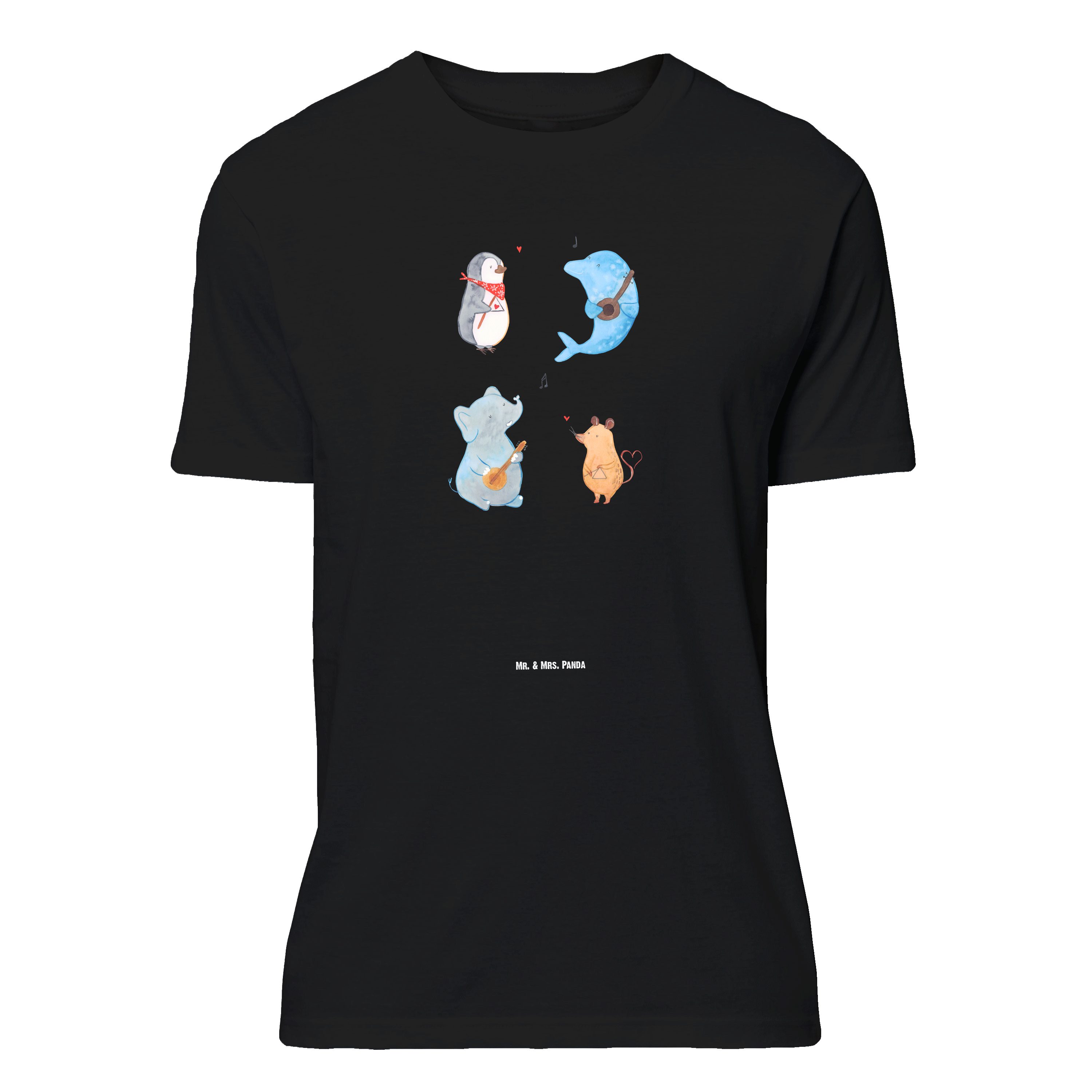 Mr. & Mrs. Panda T-Shirt Big Band - Schwarz - Geschenk, Gitarre, Frauen, Gute Laune, Triangel, (1-tlg)