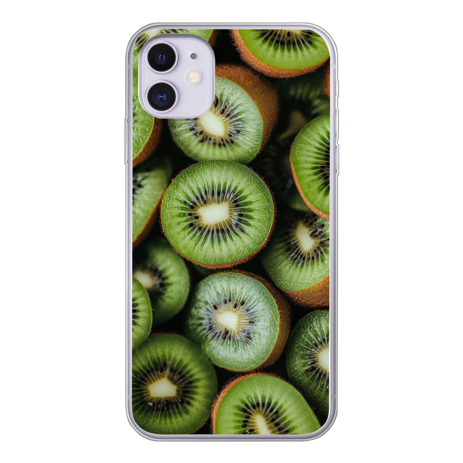 MuchoWow Handyhülle für Apple iPhone 11 Kiwi - Obst - Grün, Smartphone-Bumper, Print, Handy Schutzhülle Dünn