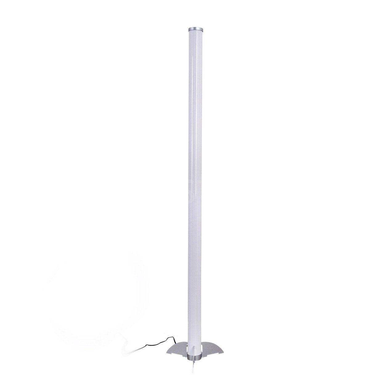 hofstein Stehlampe »Maiaso« aus Metall in Nickel-matt mit weißer Kunststoffröhre, RGB Kelvin, 6 Watt, 120cm Höhe, Stehleuchte mit RGB Farbwechsler und Fernbedienung