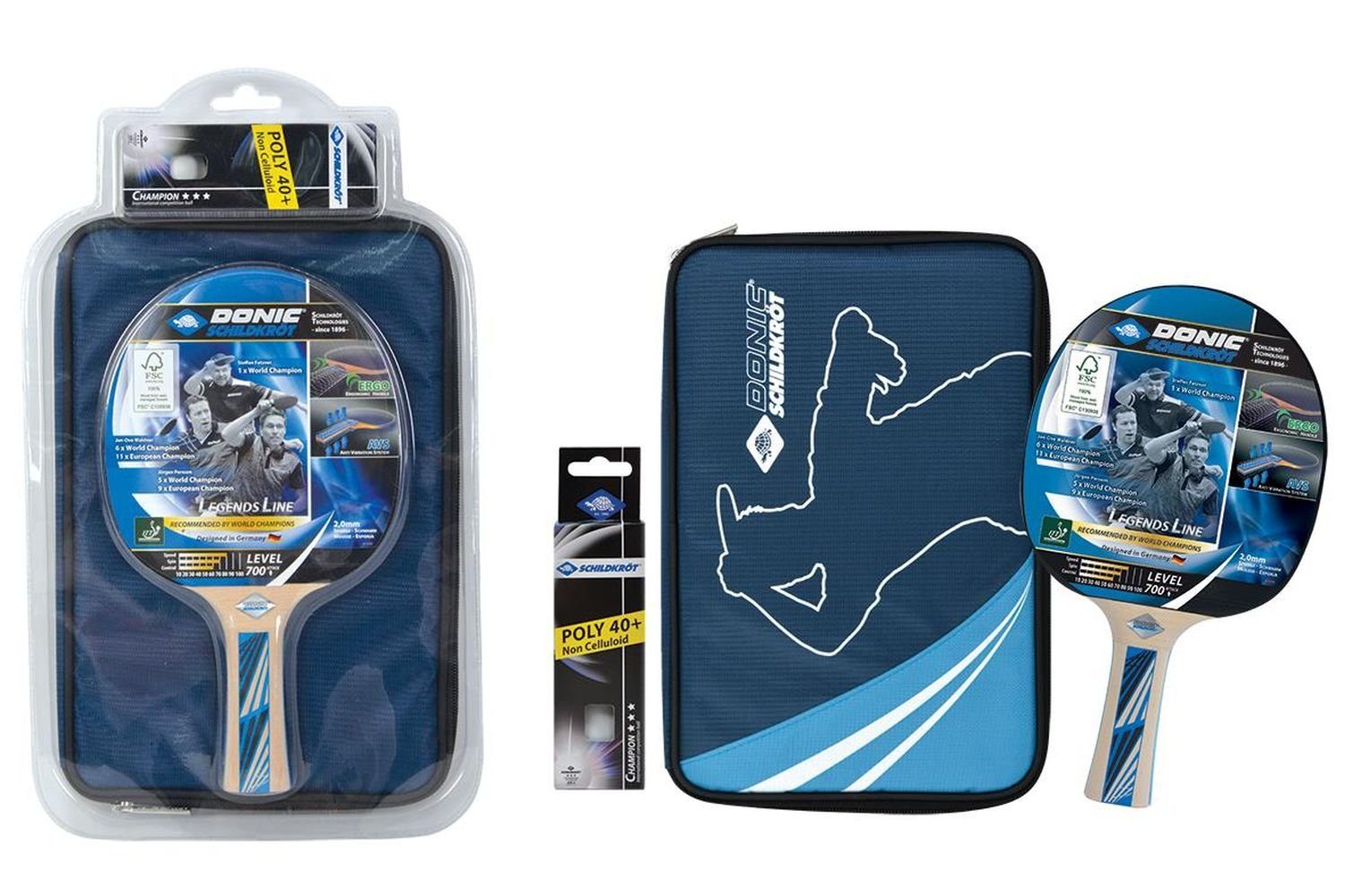 Donic-Schildkröt Tischtennisschläger - Tischtennis Set Legends 700, Tischtennis Ракетки Set Tischtennisset Table Tennis Bat Racket