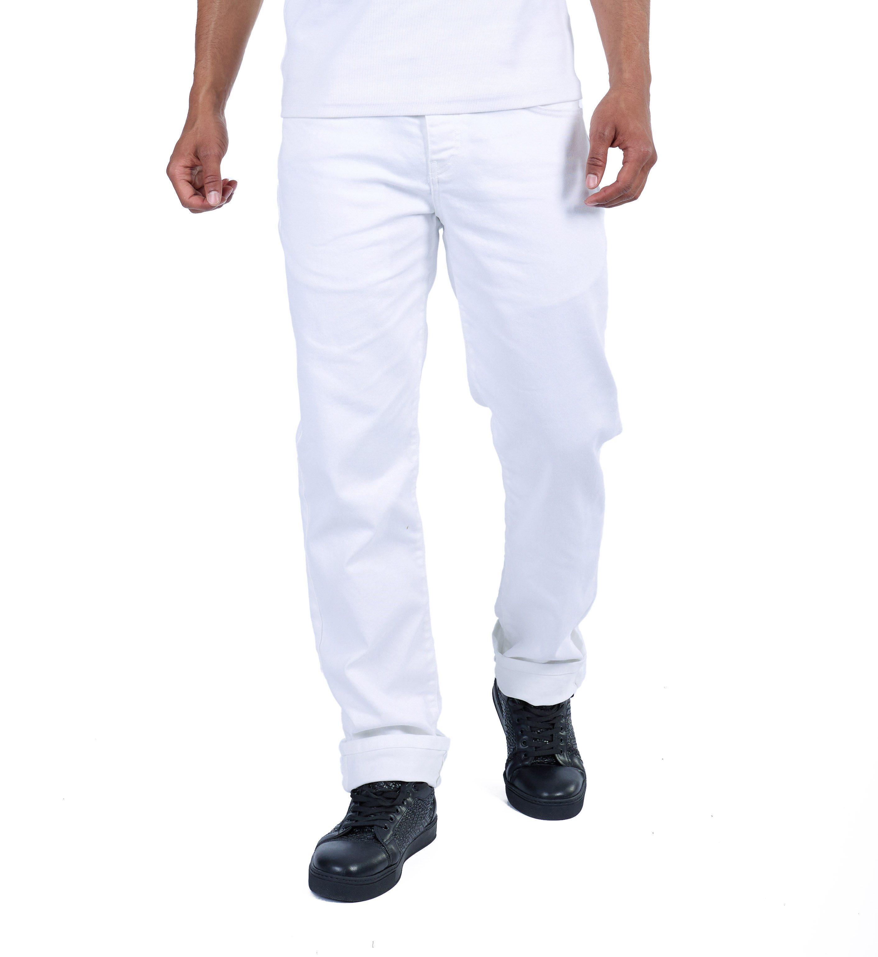 KINGZ Regular-fit-Jeans Basic Regular Fit Herren Jeans von KINGZ Weiß W30/L günstig online kaufen