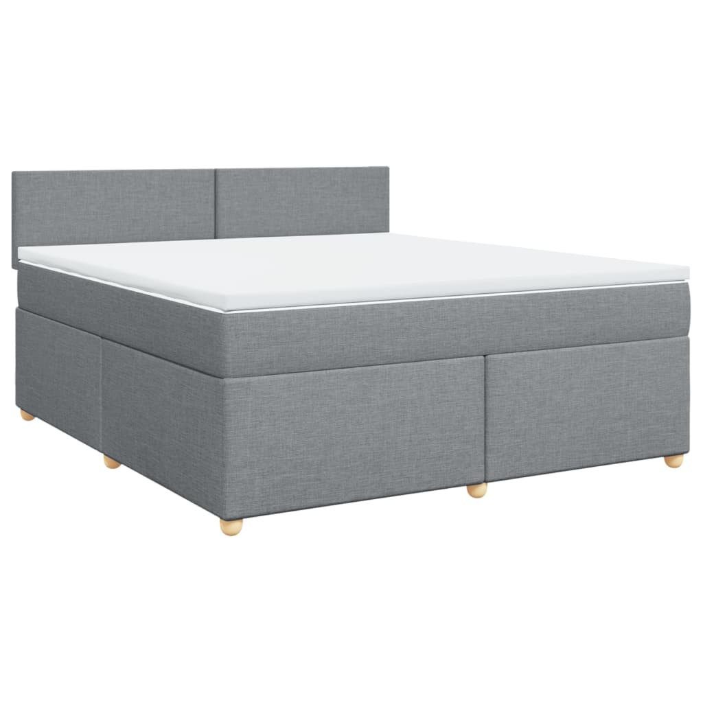 Bett Boxspringbett mit Matratze Hellgrau 180x200 cm Stoff