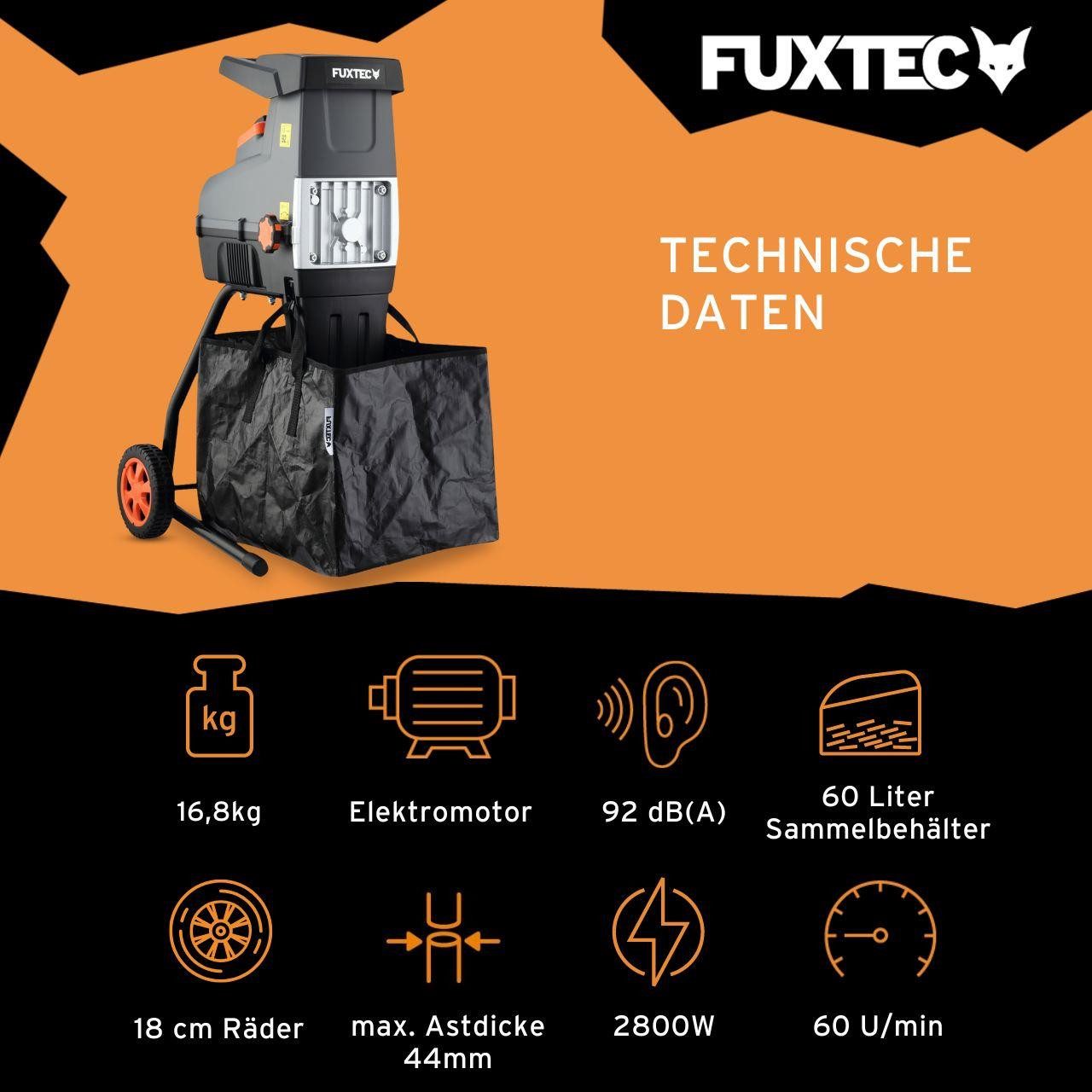 FUXTEC Häcksler FX-EGH2800T, 44 cm max. günstig online kaufen