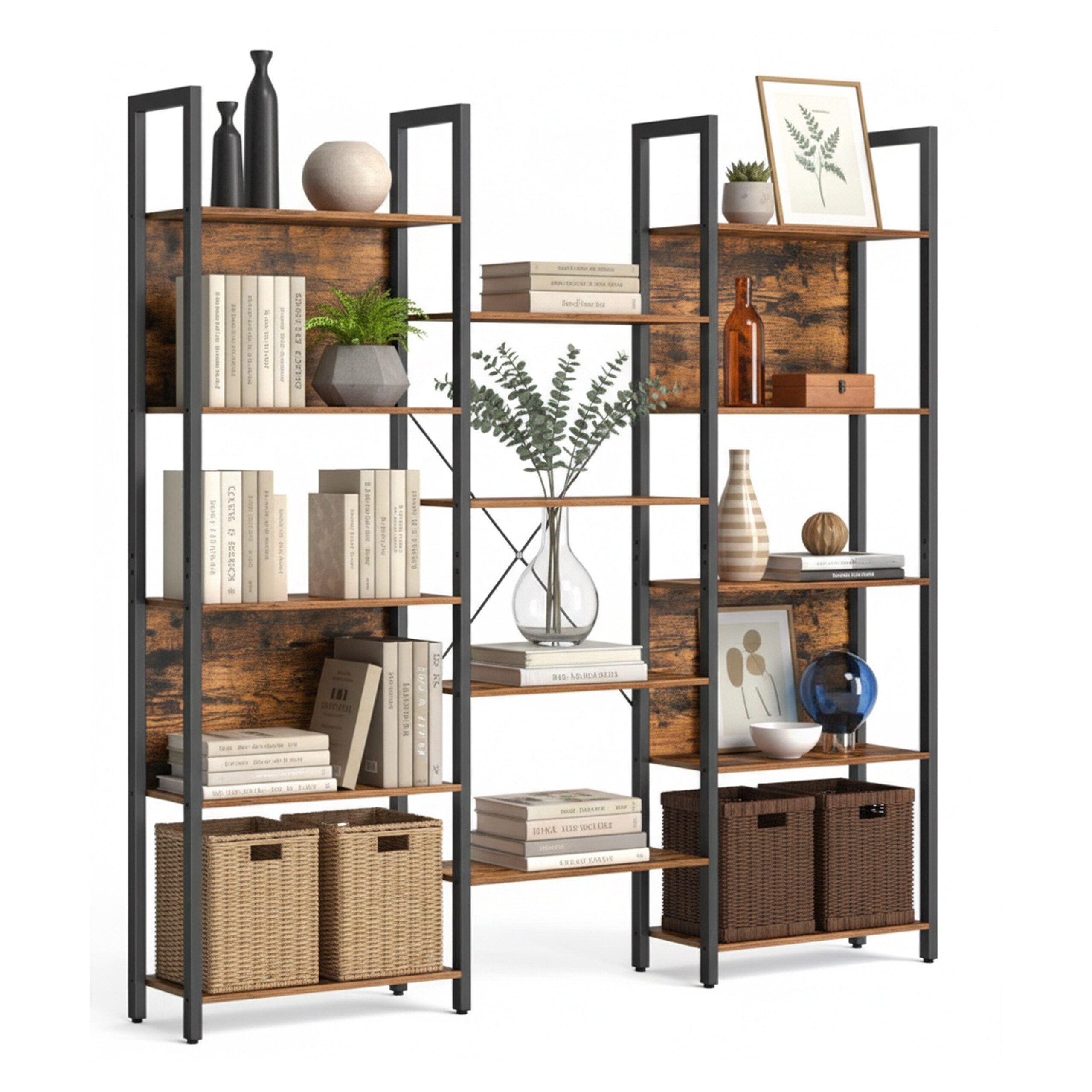 relaxdays Standregal Industrial Bücherregal 14 Ablagen, günstig online kaufen