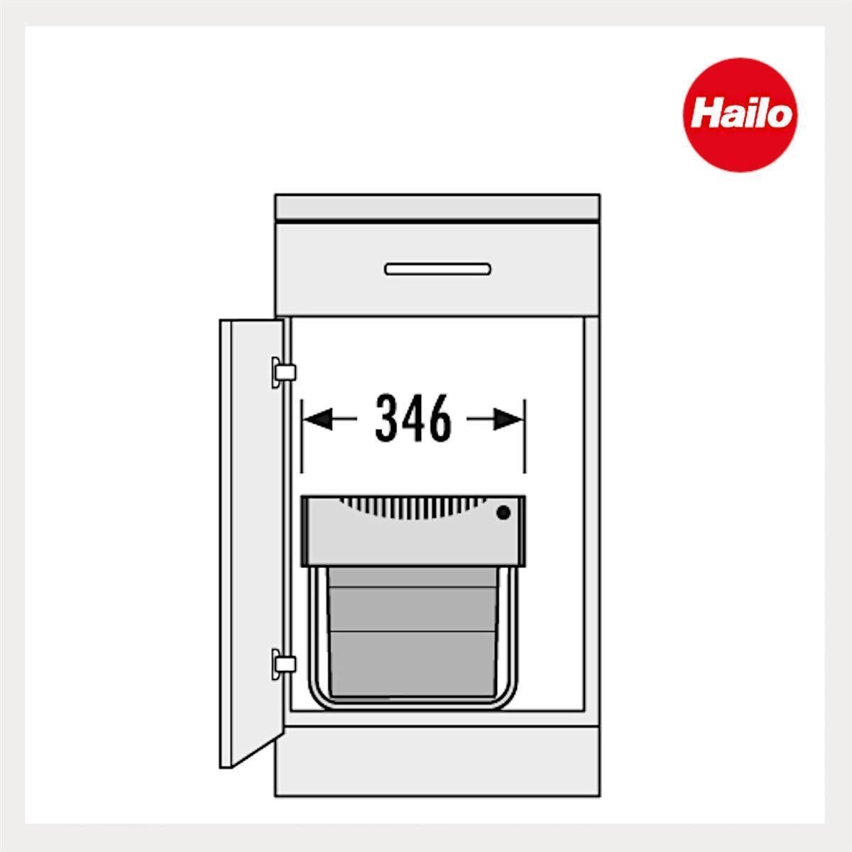 Hailo Einbaumülleimer Hailo Abfallsammler 3643141 TR Swing Raumspar-Tandem 4x 8,5 Liter – Bild 5 von 5