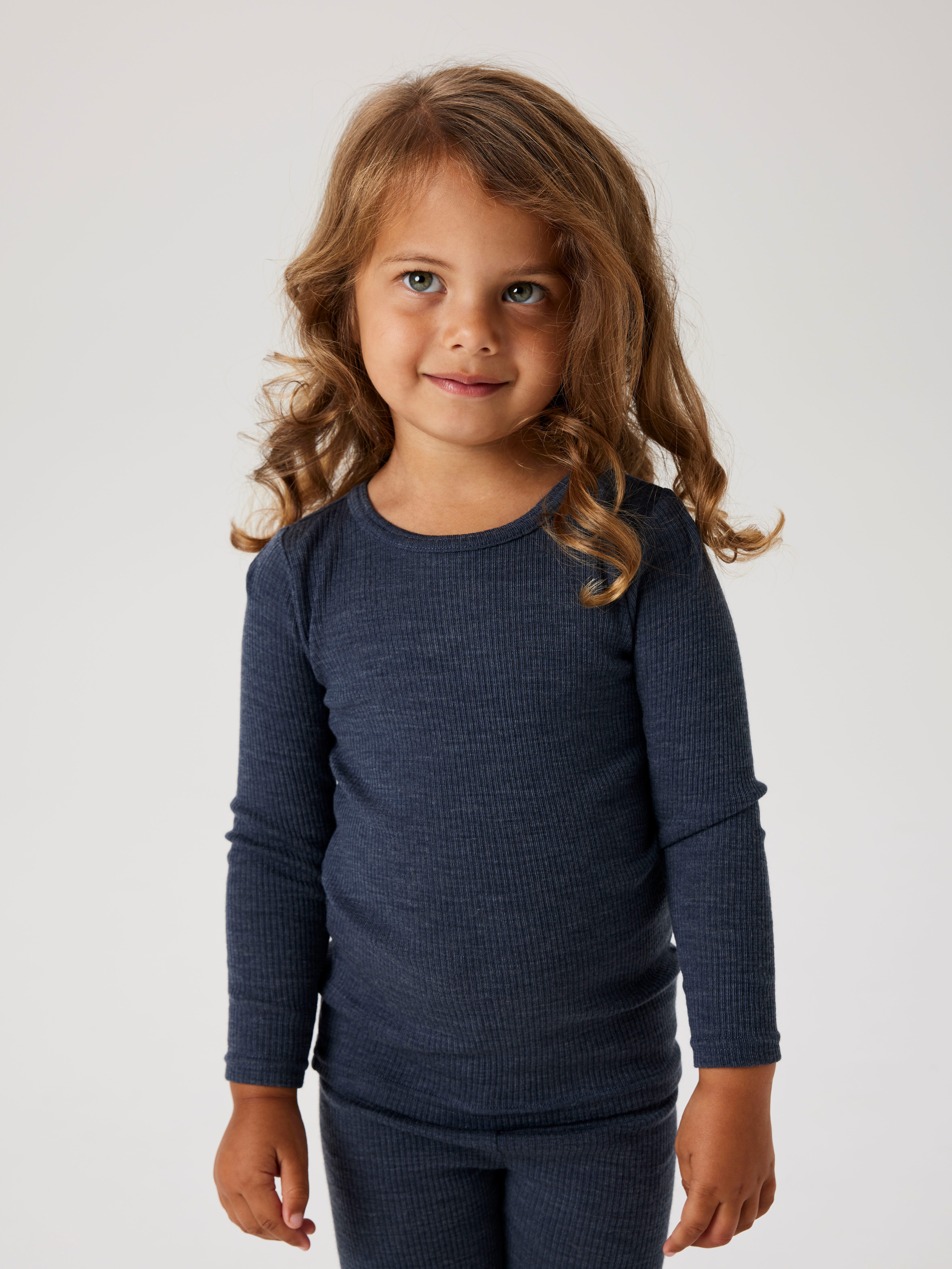 Name It Langarmshirt NMNWAX WOOL RIB LS TOP NOOS aus reiner Merinowolle