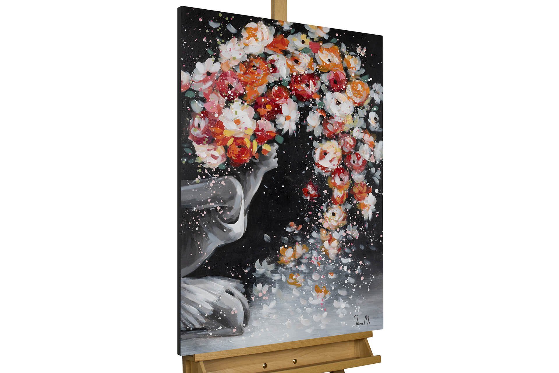 KUNSTLOFT Gemälde Tender Flower 60x90 cm, Leinwandbild 100% HANDGEMALT Wandbild Wohnzimmer