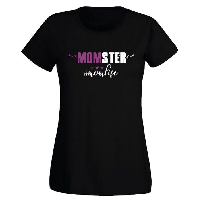 G-graphics T-Shirt Damen T-Shirt - MOMster - #momlife mit trendigem Frontprint • Aufdruck auf der Vorderseite • Spruch / Sprüche / Print / Motiv • für jung & alt