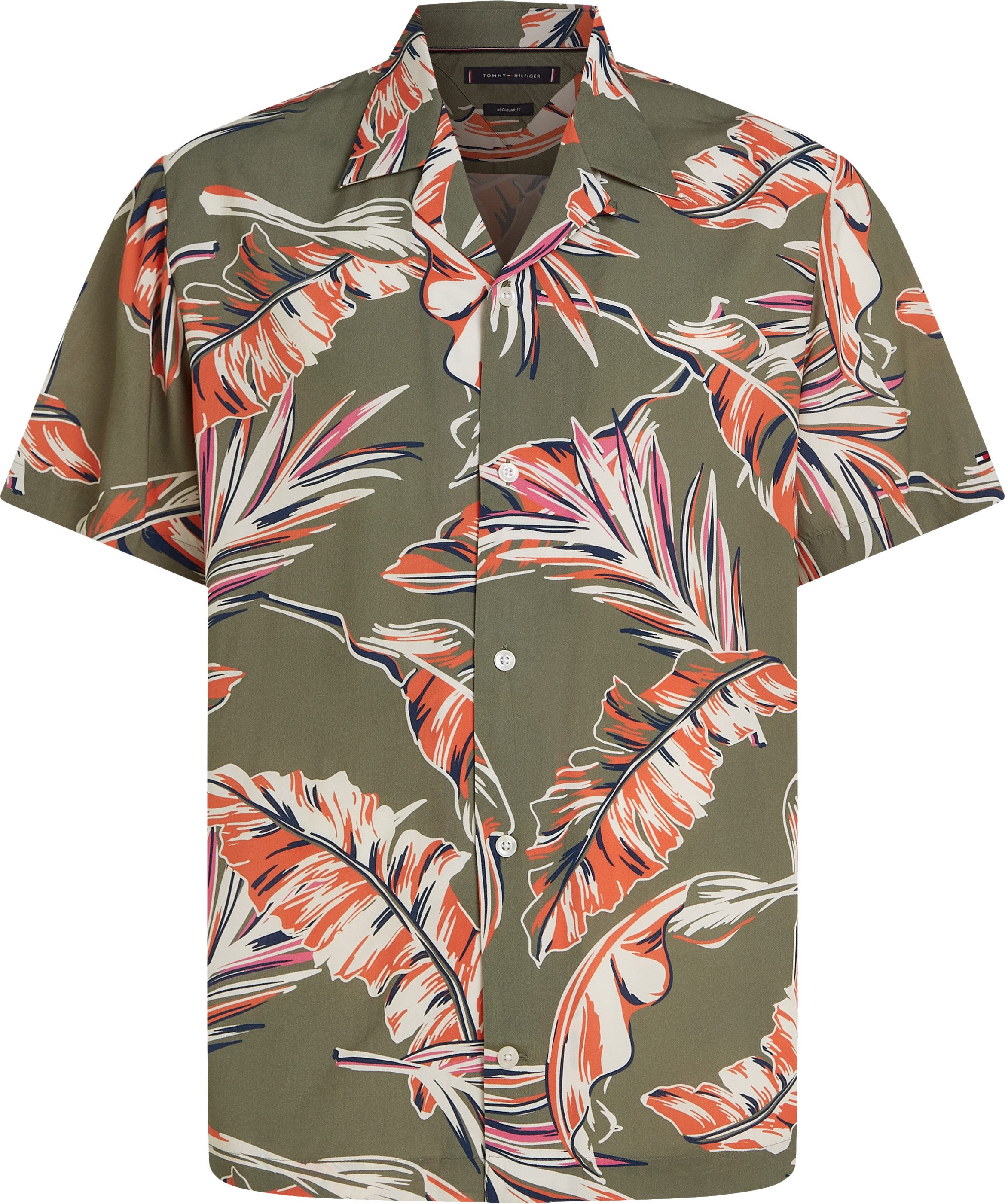 Tommy Hilfiger Kurzarmhemd LIGHTWEIGHT LEAF AOP SS SHIRT modischer Blätter-Print