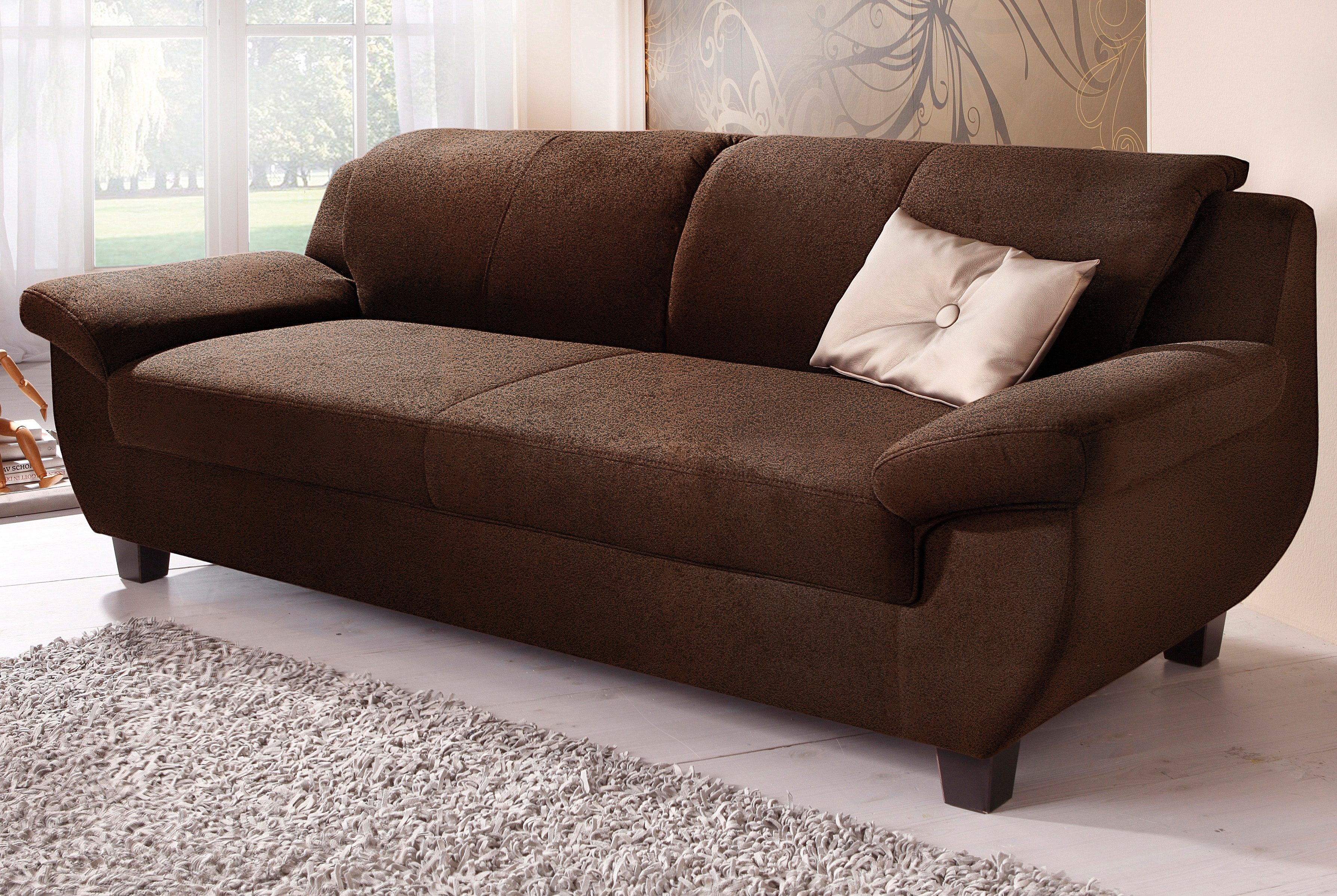 Home affaire 3-Sitzer Yesterday Couch, B/T: 207/91 cm, belastbar bis 140kg/ Sitz, Microfaser MELROSE®, mocca