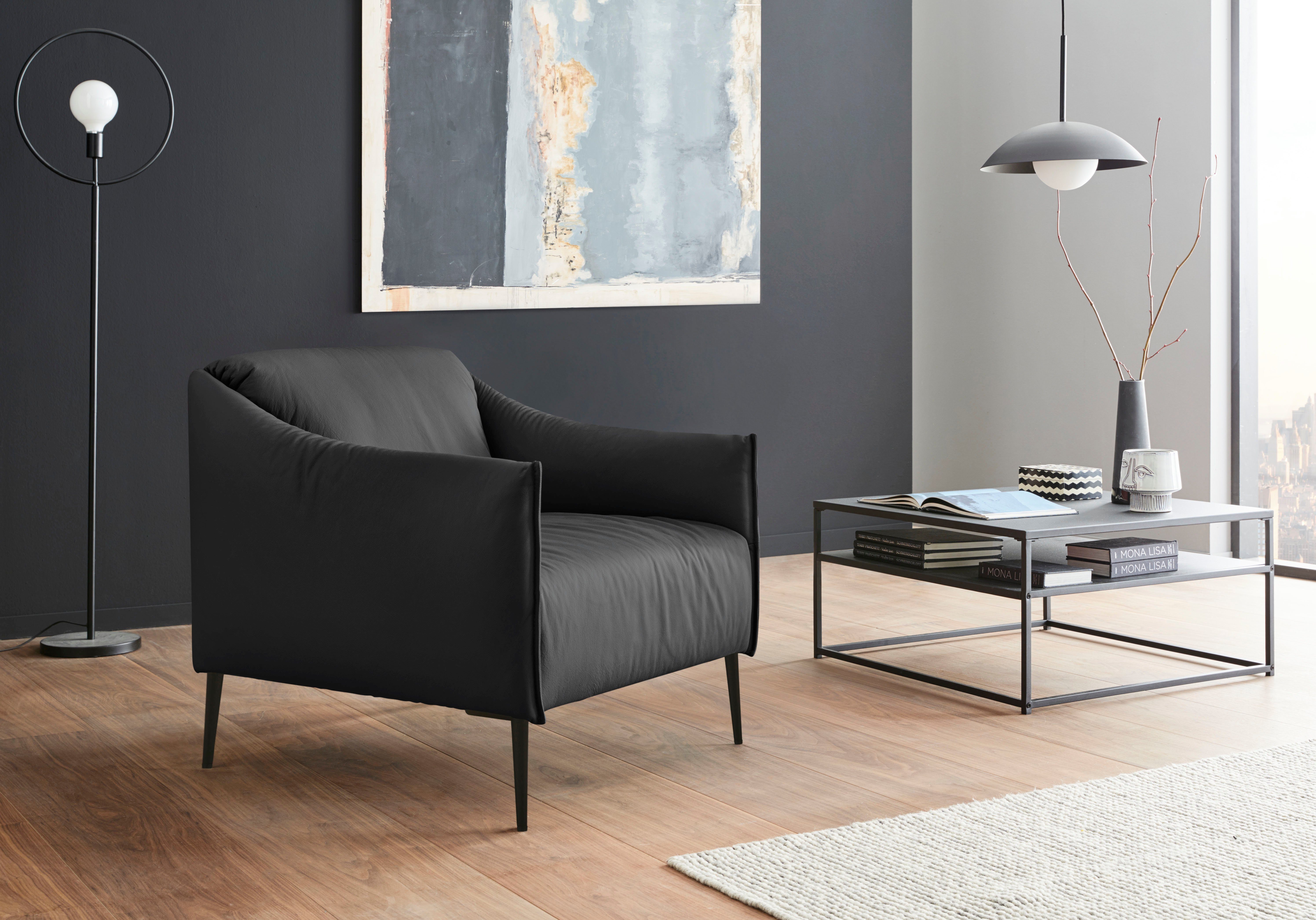 W.SCHILLIG Cocktailsessel sally, mit Metallfüßen in Schwarz pulverbeschichtet