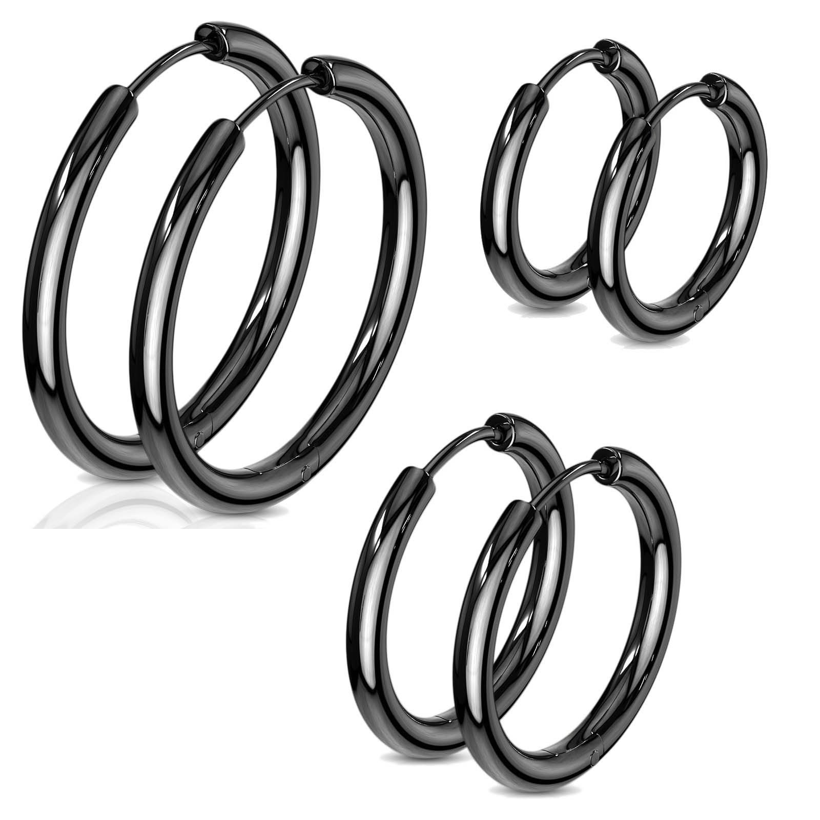 viva-adorno Paar Creolen Damen Klappcreolen Hoop Ohrringe Edelstahl verschi günstig online kaufen