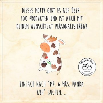 Mr. & Mrs. Panda Windlicht Kuh - Schwarz - Geschenk, Kerze, Windlicht, Träume, Spruch, Bauernhof (1 St), Inklusive Teelicht