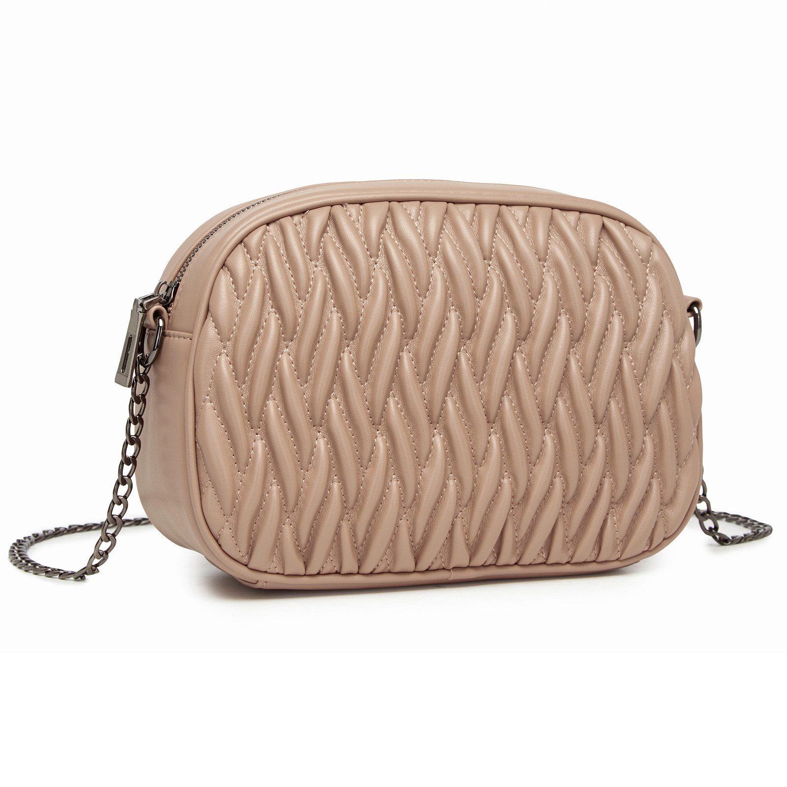 Miss Lulu Handtasche Damen Crossbody Tasche – Klein, Weiches PU-Leder, Kettenriemen
