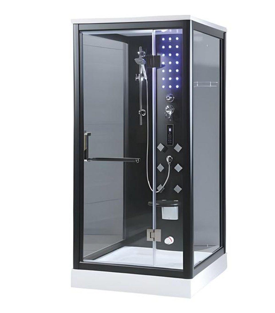 Xlmoebel Dampfdusche Luxusduschkabine von XLMOEBEL mit LED-Beleuchtung und Glaswänden, BxT: 90x120 cm, Sicherheitsglas, Dampfdusche, 1-tlg., Luxusduschkabine mit LED-Beleuchtung, Made in Europa