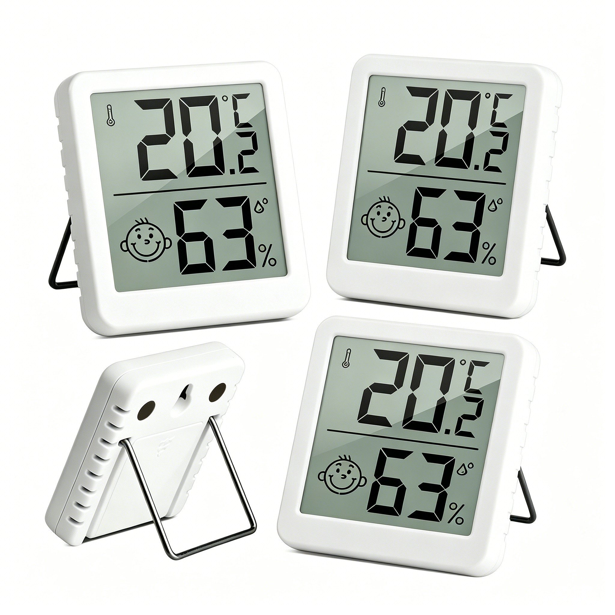 nsihing Digitales Hygrometer mit Thermometer, Innen, Lächelnd, Magnetisch Innenwetterstation (Hohe Präzision, Büro/Zu Hause/Babyzimmer, °C/°F Umschaltbar)