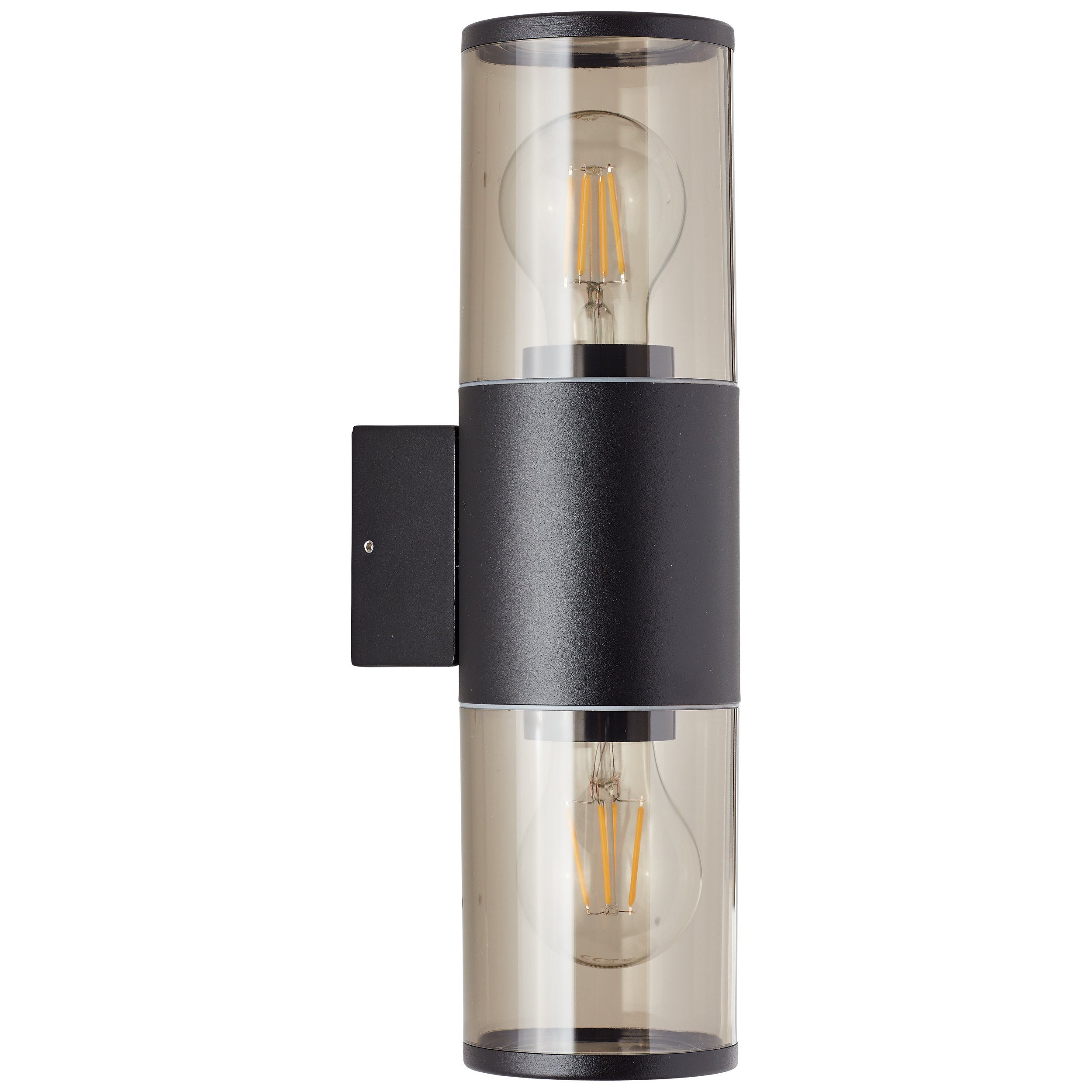 Lightbox Außen-Wandleuchte, ohne Leuchtmittel, Up 13 33 cm, x x Down matt 9 E27, schwarz IP44, Außenwandlampe