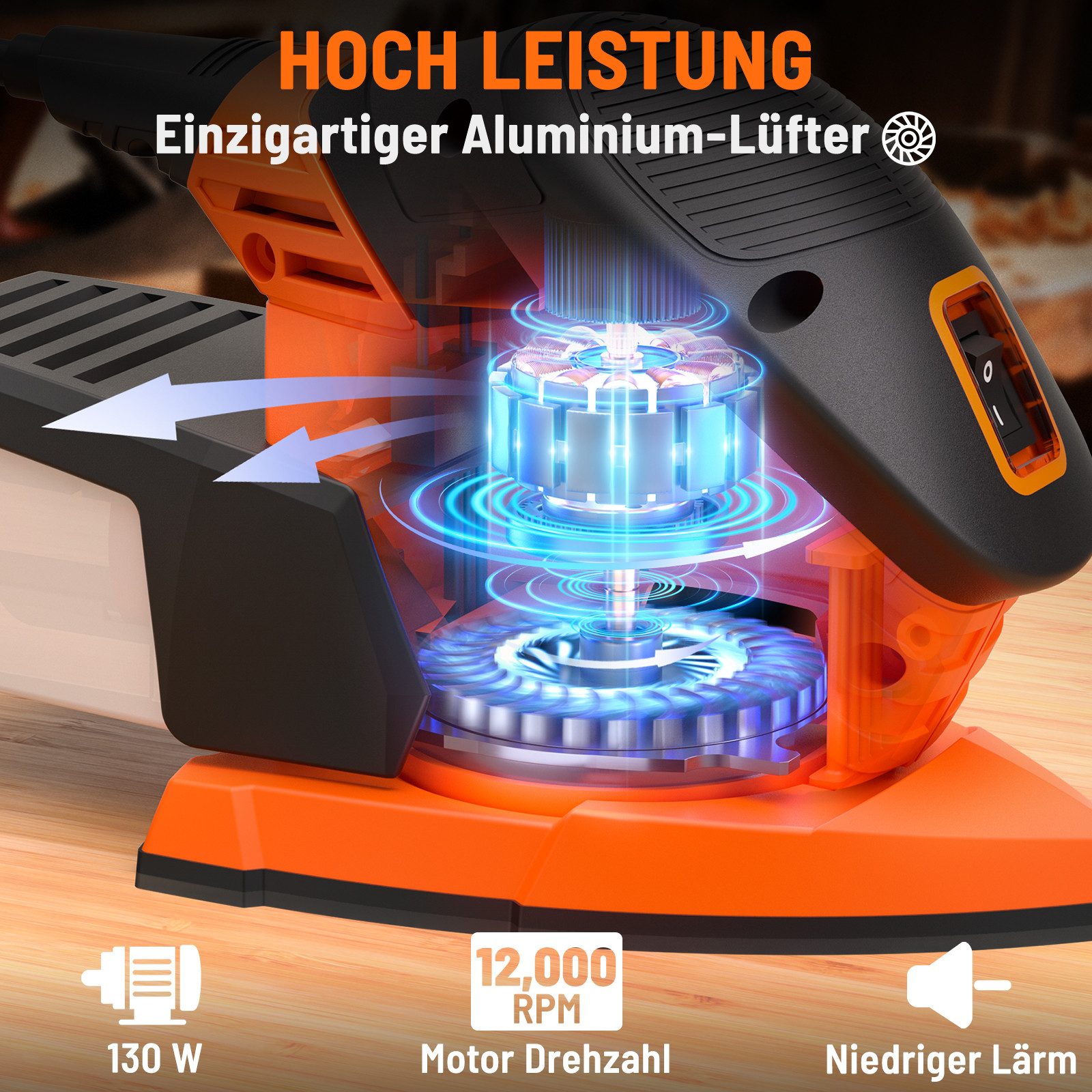 DOVAMAN Deltaschleifer L5 APEX Deltaschleifer, 130 W, 12000 RPM, Staubabsaugung, max. 12000 U/min, kompakt für Holz, Metall & Ecken
