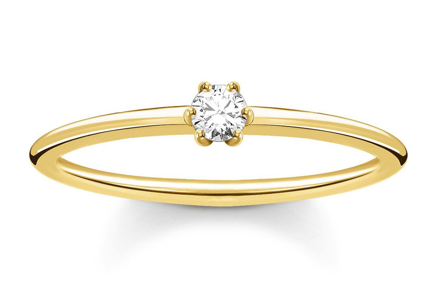 THOMAS SABO Solitärring Damengoldfarben mit weißem günstig online kaufen