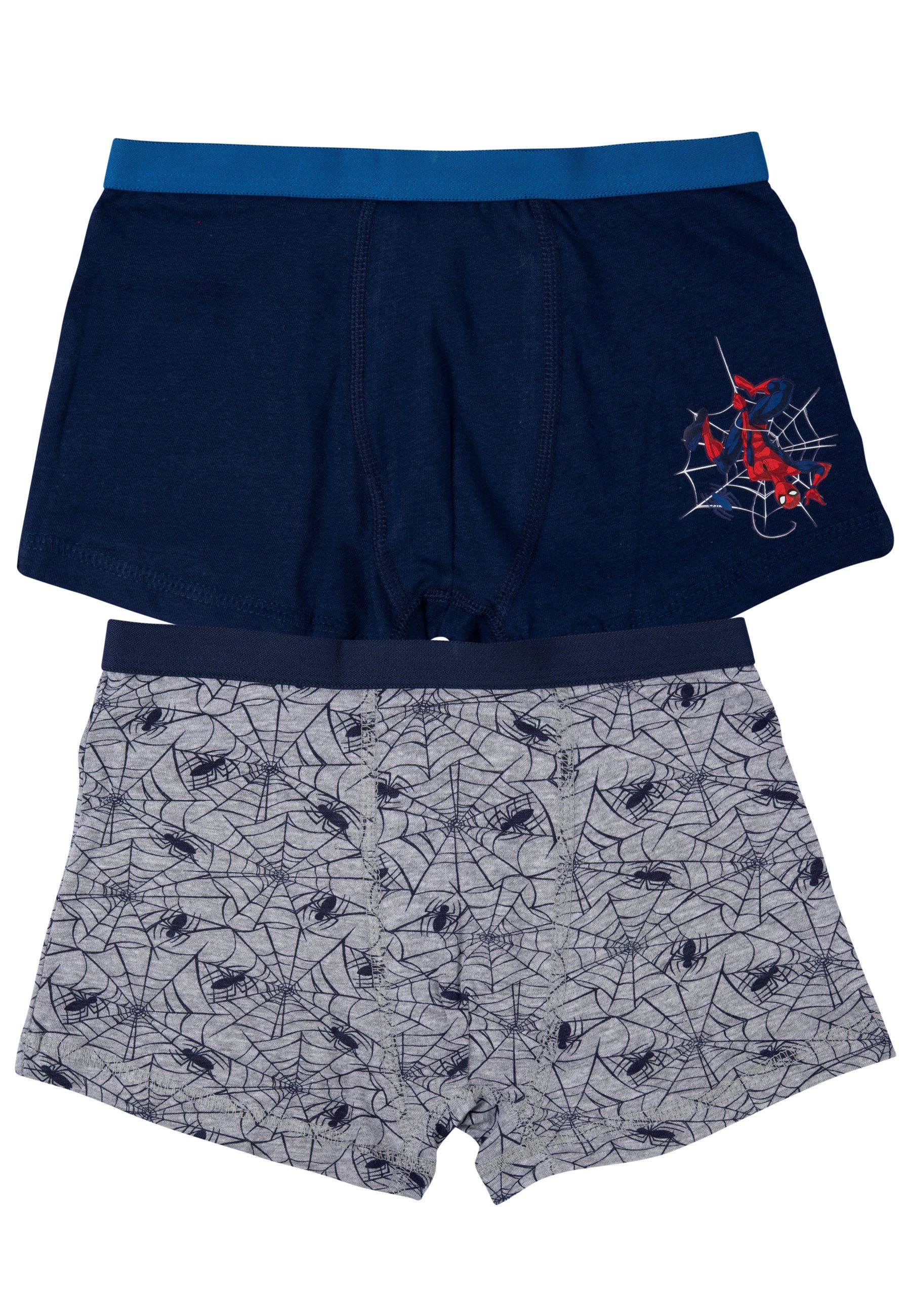 United Labels® Боксерские мужские трусы, боксерки Marvel - Spiderman und Spinnennetze allover, 2er-Pack