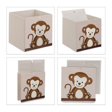 relaxdays Aufbewahrungsbox Aufbewahrungsbox mit Affenmotiv