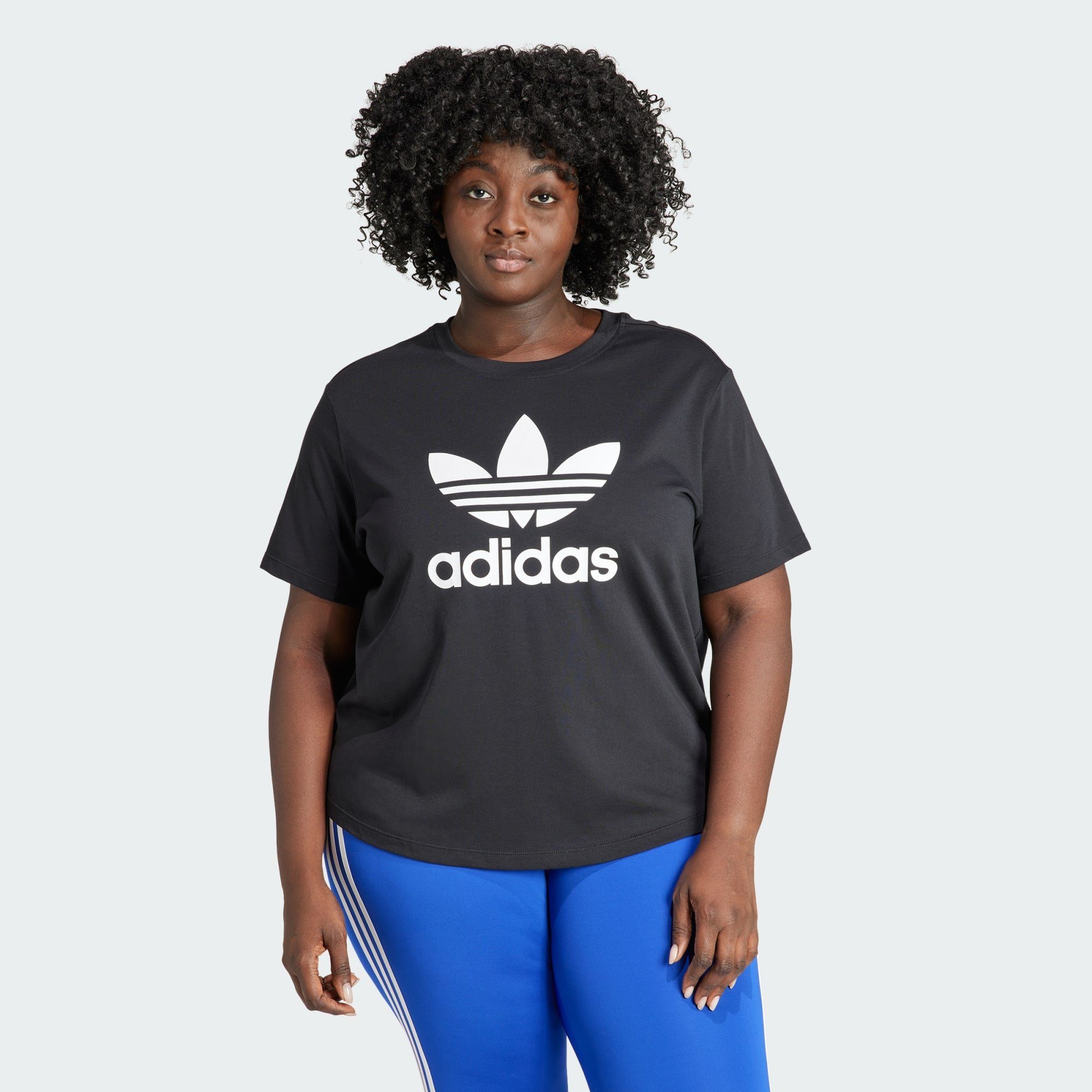adidas Originals T-Shirt Black BOXY GRÖSSEN T-SHIRT GROSSE ADICOLOR TREFOIL –