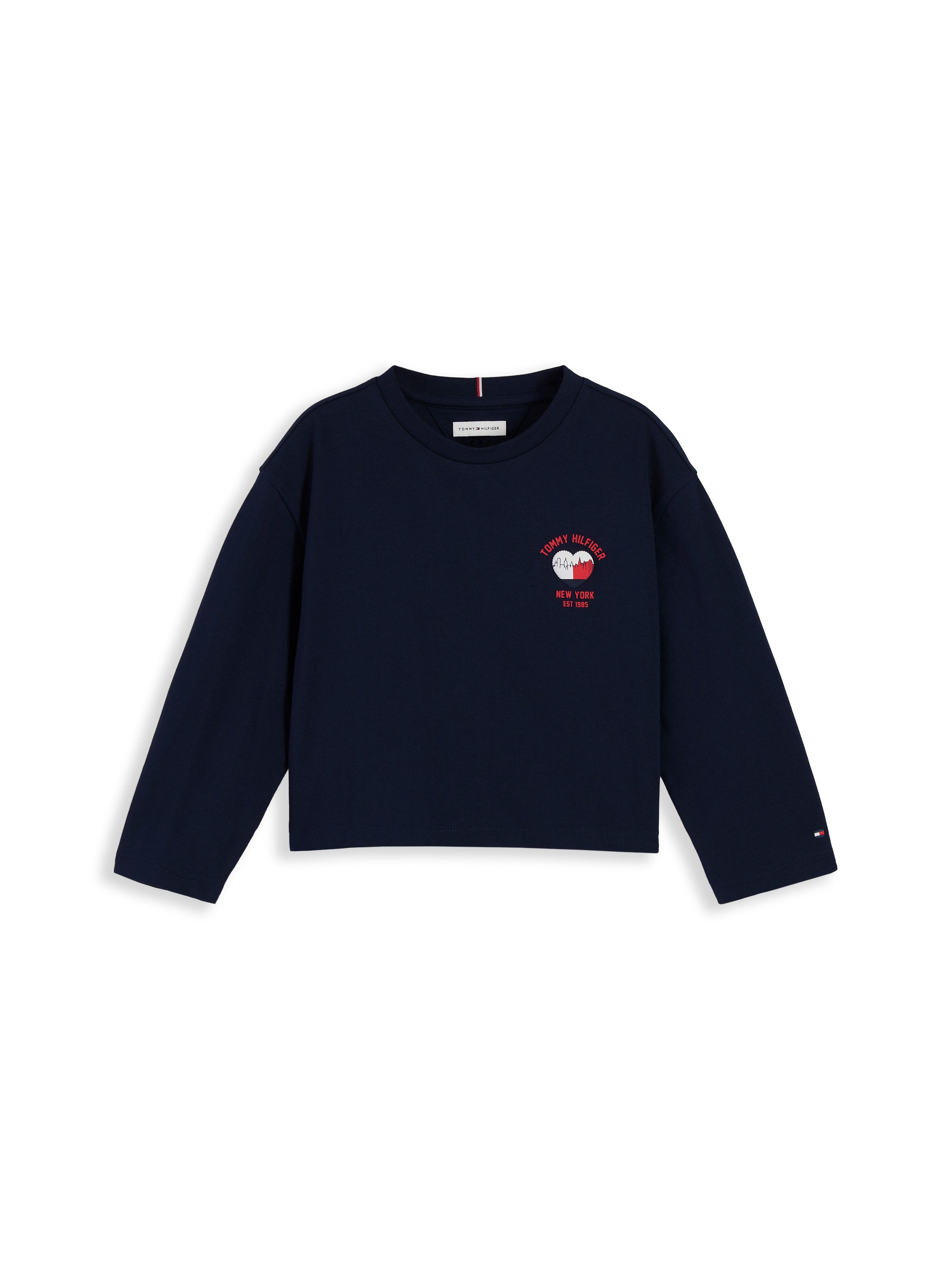 Tommy Hilfiger Langarmshirt Rundhalsausschnitt, reine Baumwolle, für Baby & Kinder