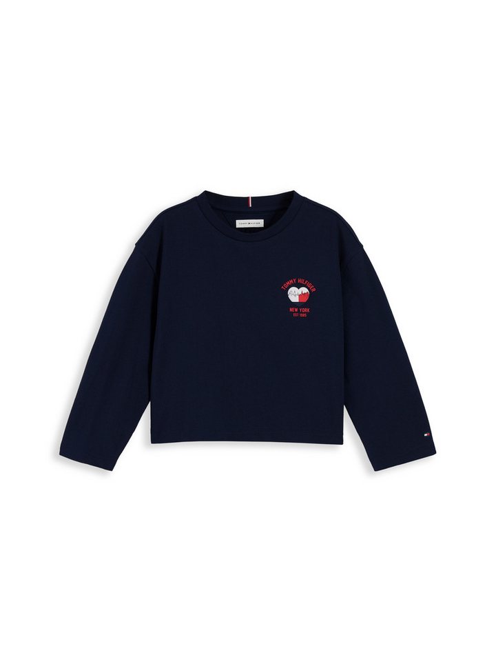 Tommy Hilfiger Langarmshirt Rundhalsausschnitt, reine Baumwolle, für Baby & Kinder