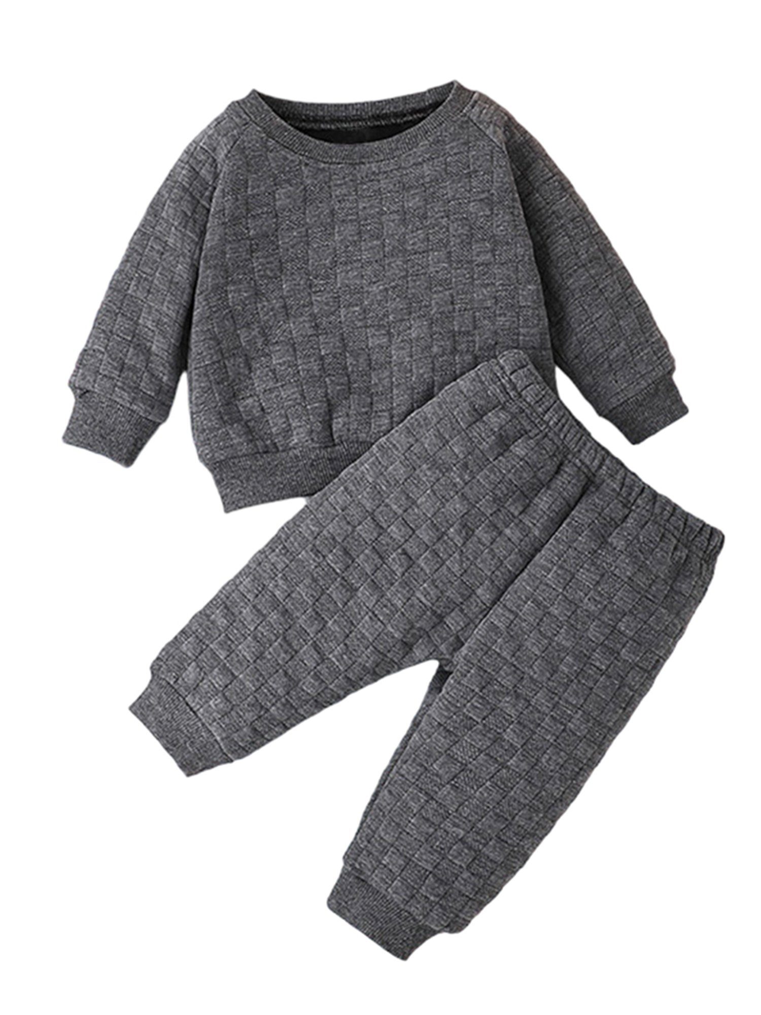 Lapastyle Langarmshirt & Hose Einfarbig Baby-Set für Jungen, Langarm-Pullover und Hose (Set, 2-tlg)