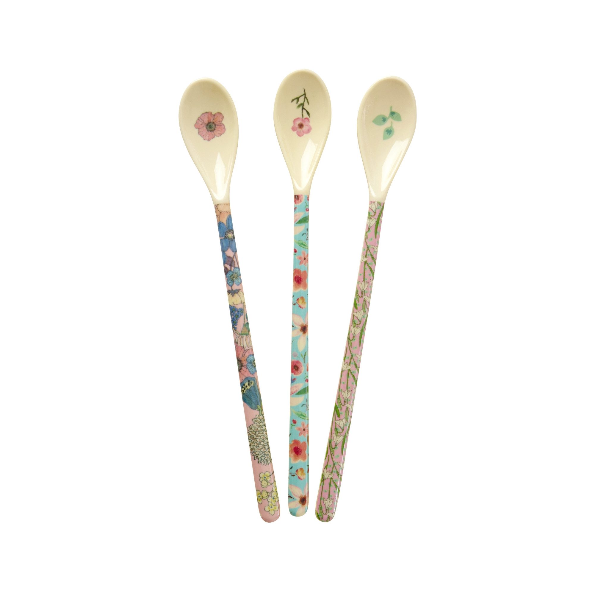 rice Latte-Macchiato-Löffel Rice Latte Melaminlöffel Löffel Flower Prints 6er Set