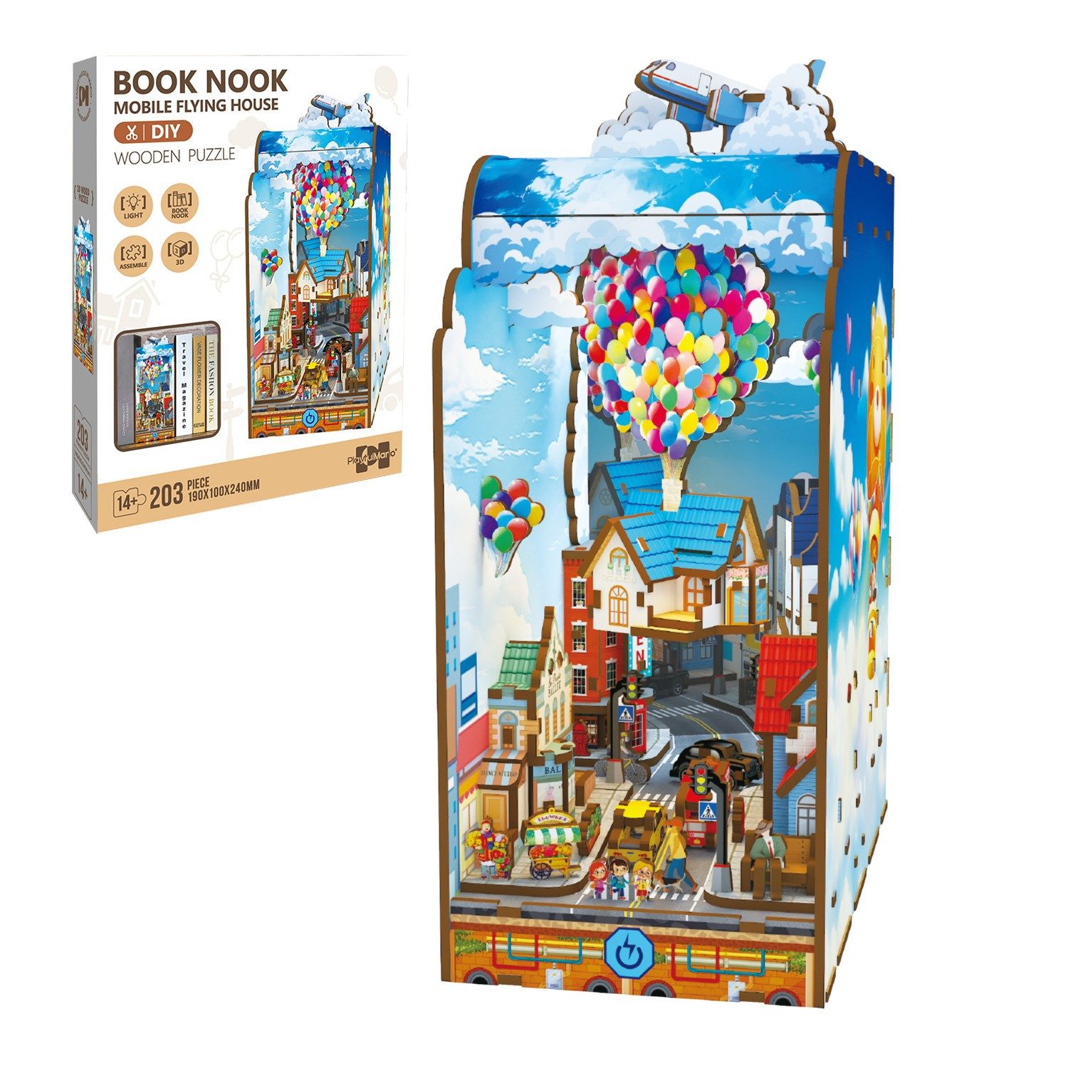 Esun 3D-Puzzle Book Nook KIT, DIY-Puppenhaus-Bausatz mit LED-Licht für Erwa günstig online kaufen