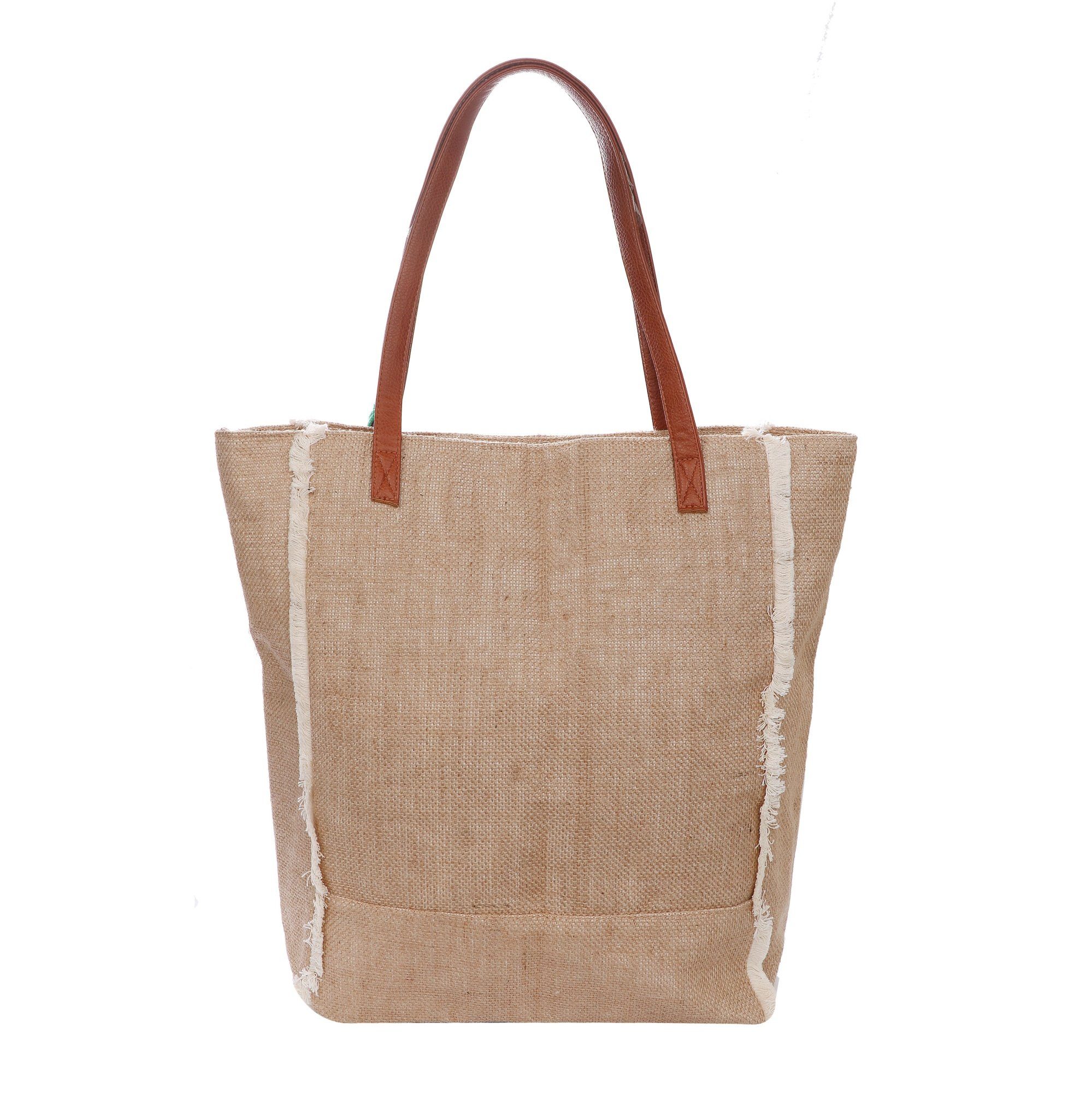 Sonia Originelli Umhängetasche Canvas Bommel marine Strandtasche Quasten Shopper "Anker"