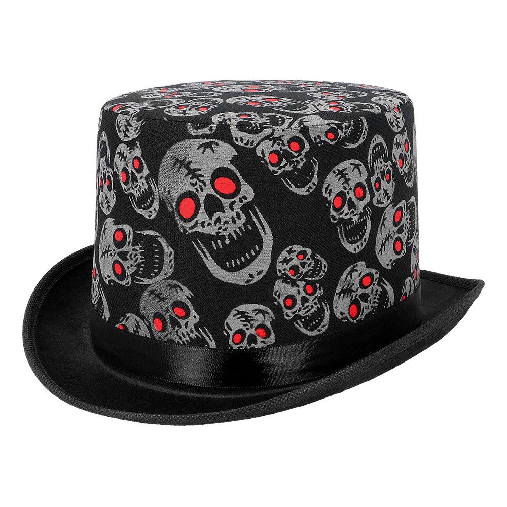 Boland Kostüm Hut Skull Blink Zylinder mit Totenkopf-Muster LED-Effekt für günstig online kaufen