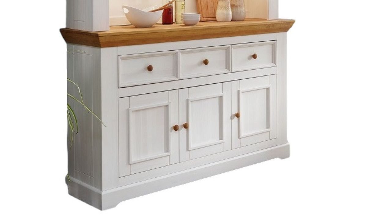 Main Мебель Sideboard 149x94cm "Zürich" Kiefer massiv weiß