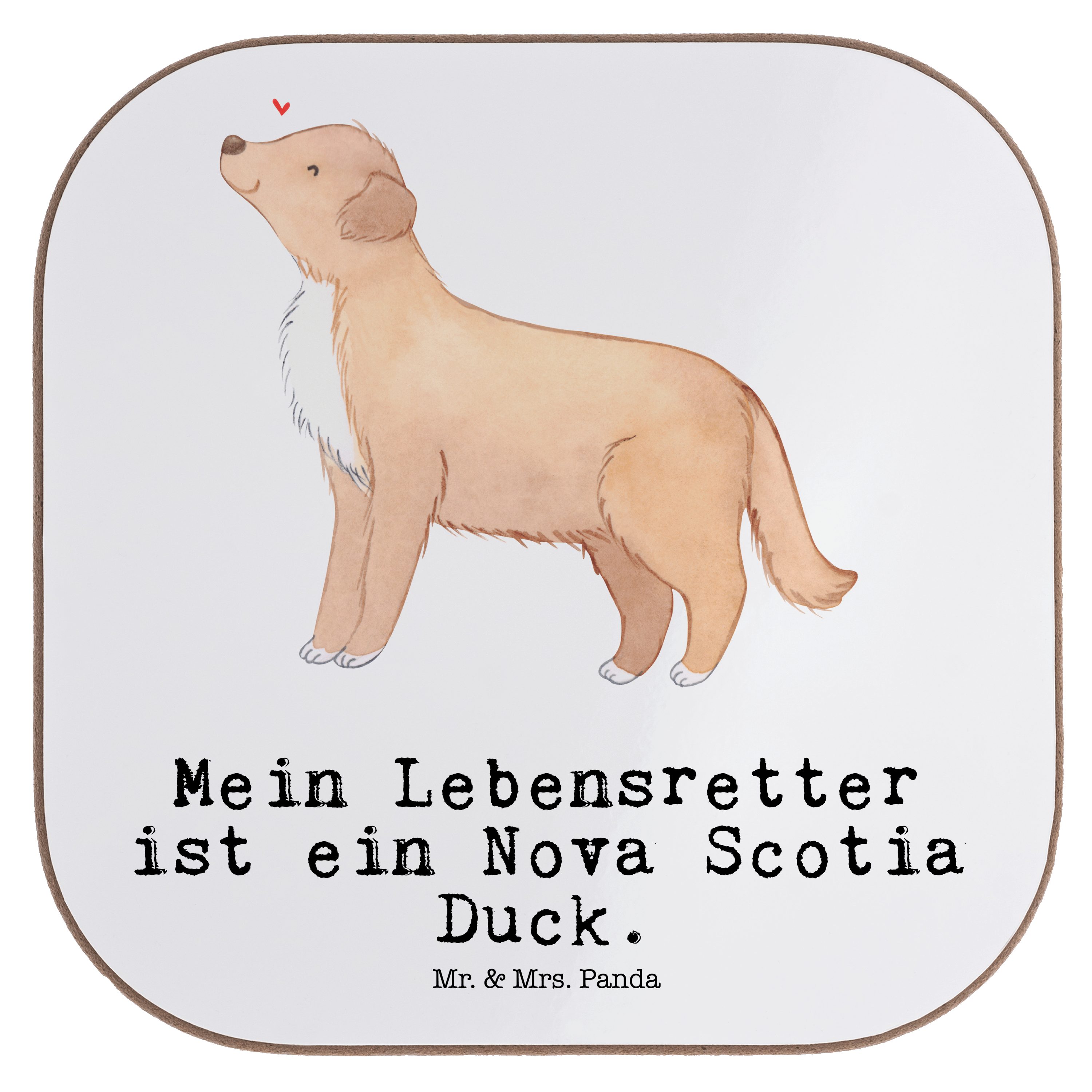 Hundebesitzer, Mrs. Weiß - Scotia Lebensretter Geschenk, Nova Panda Duck 1-tlg. & Welpe, Getränkeuntersetzer - Mr.