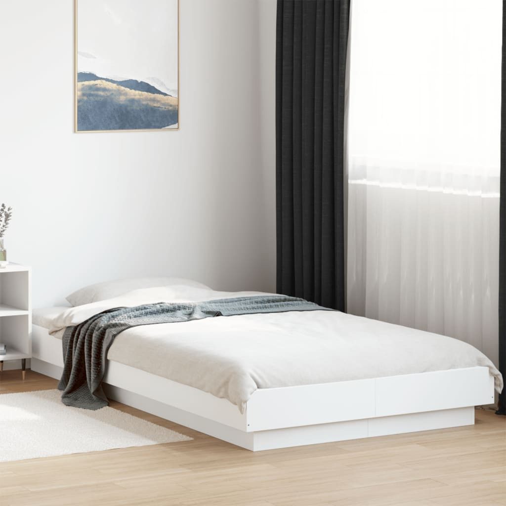 furnicato Bettgestell Weißes aus Holzwerkstoff 202 x 95 x 23 cm (1-tlg), Feuchtigkeitsresistentes Schlafgestell mit stabilen Sperrholzlatten