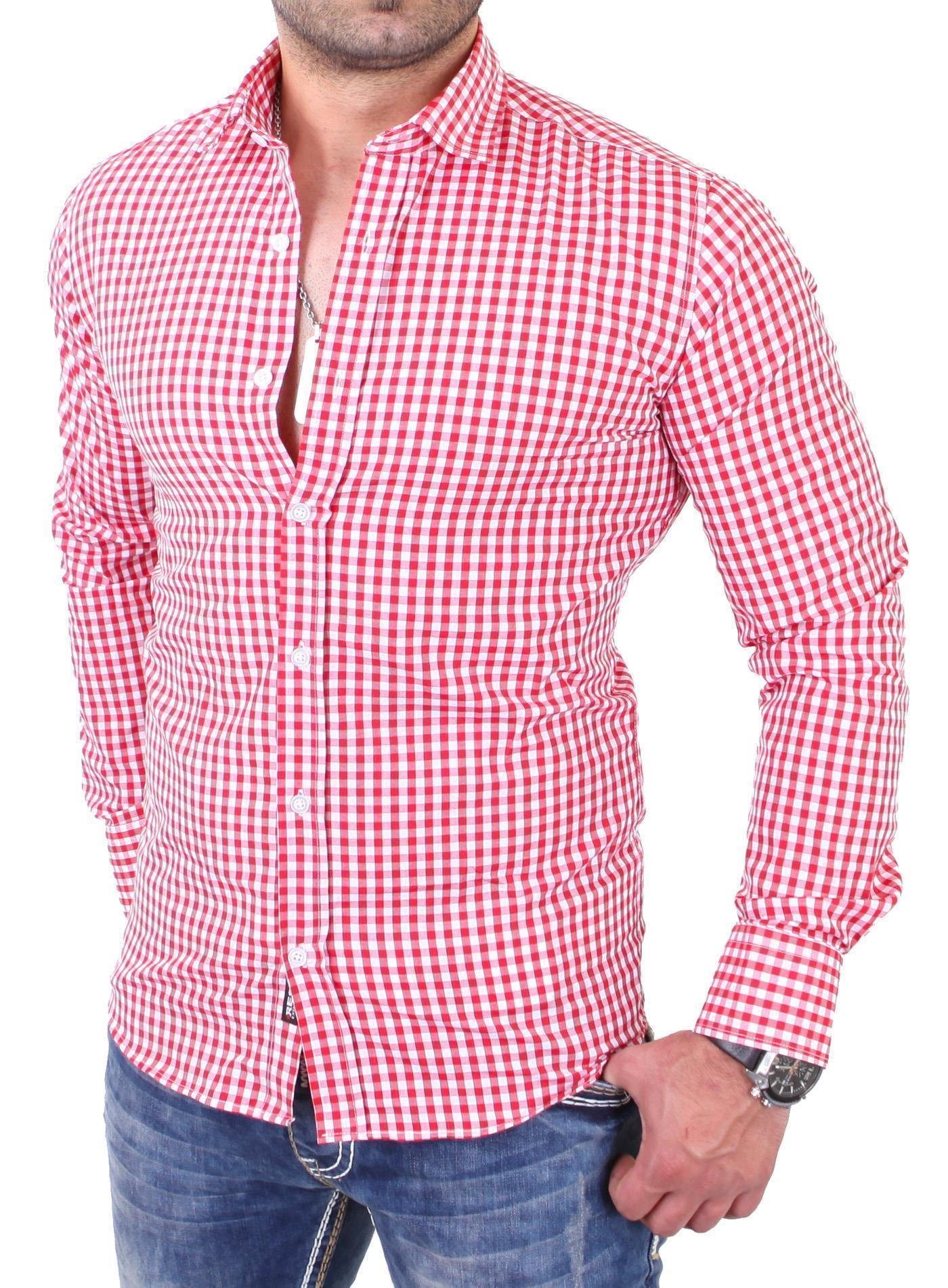 Reslad Businesshemd Reslad Herren Hemd Vichy Karomuster Langarmhemd RS-7007 (Herrenhemd) kariertes Freizeithemd Karohemd