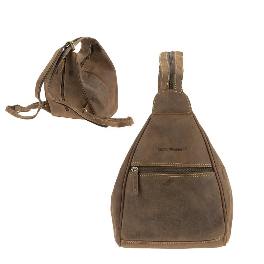 Greenburry Tagesrucksack "Vintage" Leder, Rucksack, DayPack, BackPack, 21x26cm