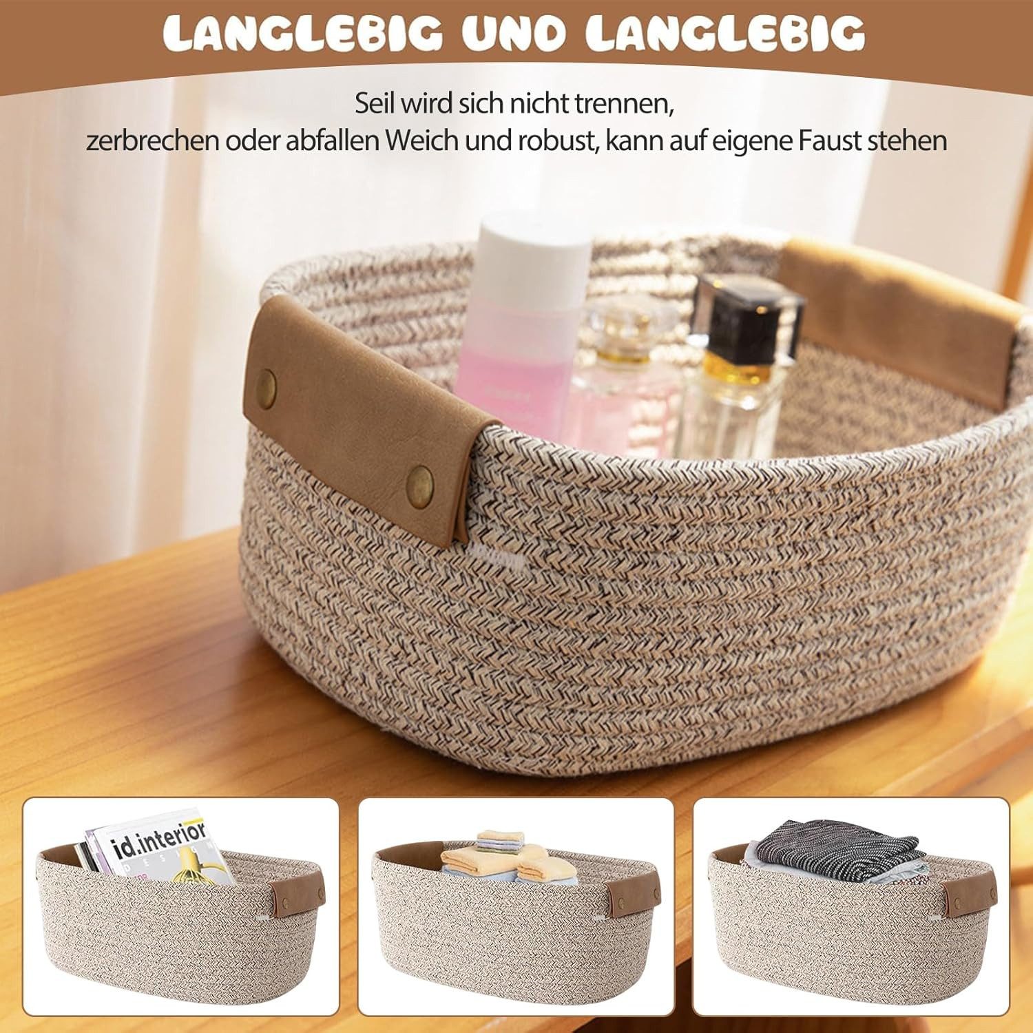 Diwzbyn Aufbewahrungskorb Aufbewahrungskorb Kinder, Wäschekorb Kinder, Schrank Organizer – Bild 3 von 5