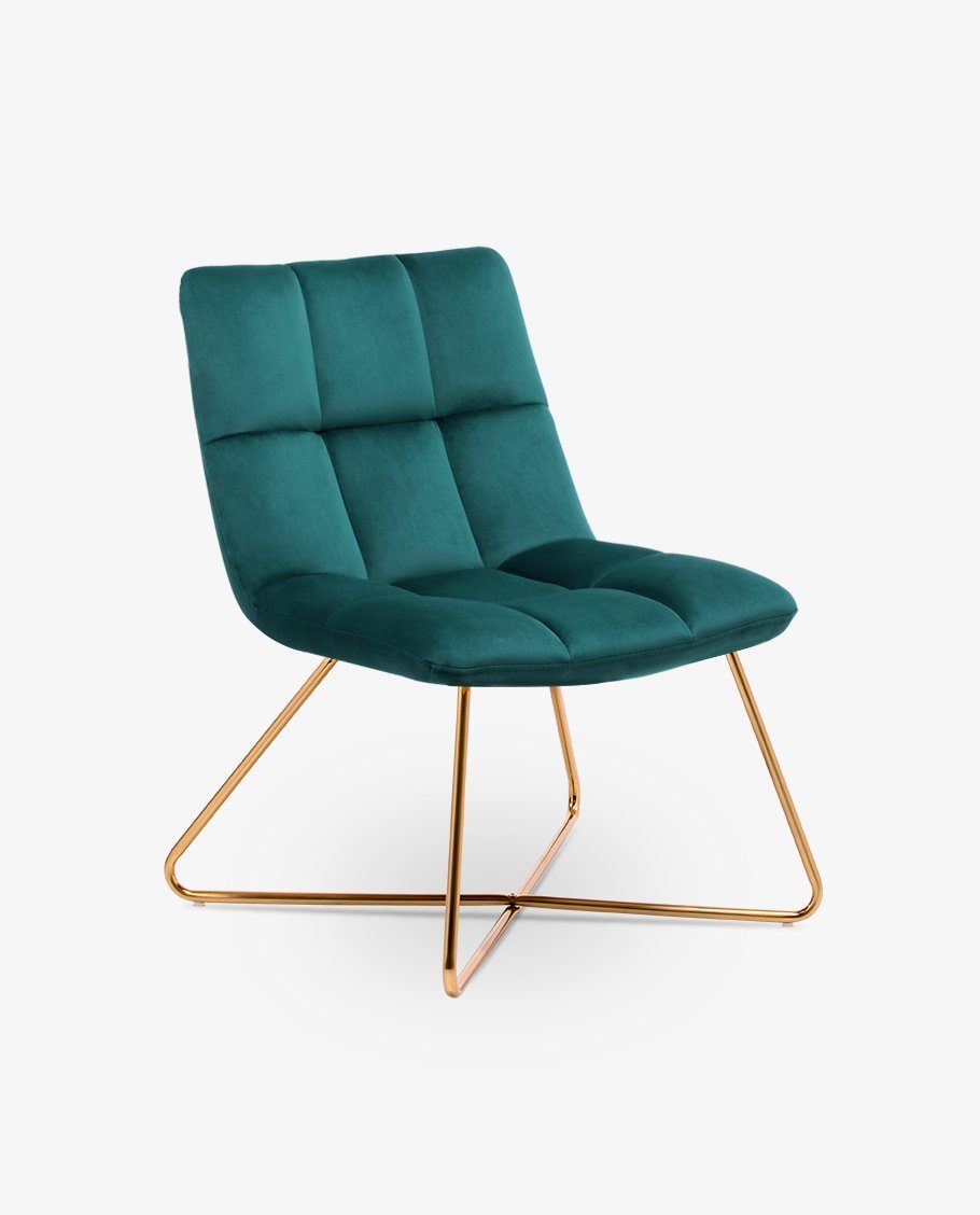Duhome Loungesessel WY-8098 x1, Sessel Stuhl Samt Gestell Golden gesteppt Lounge Sessel Relax Sessel