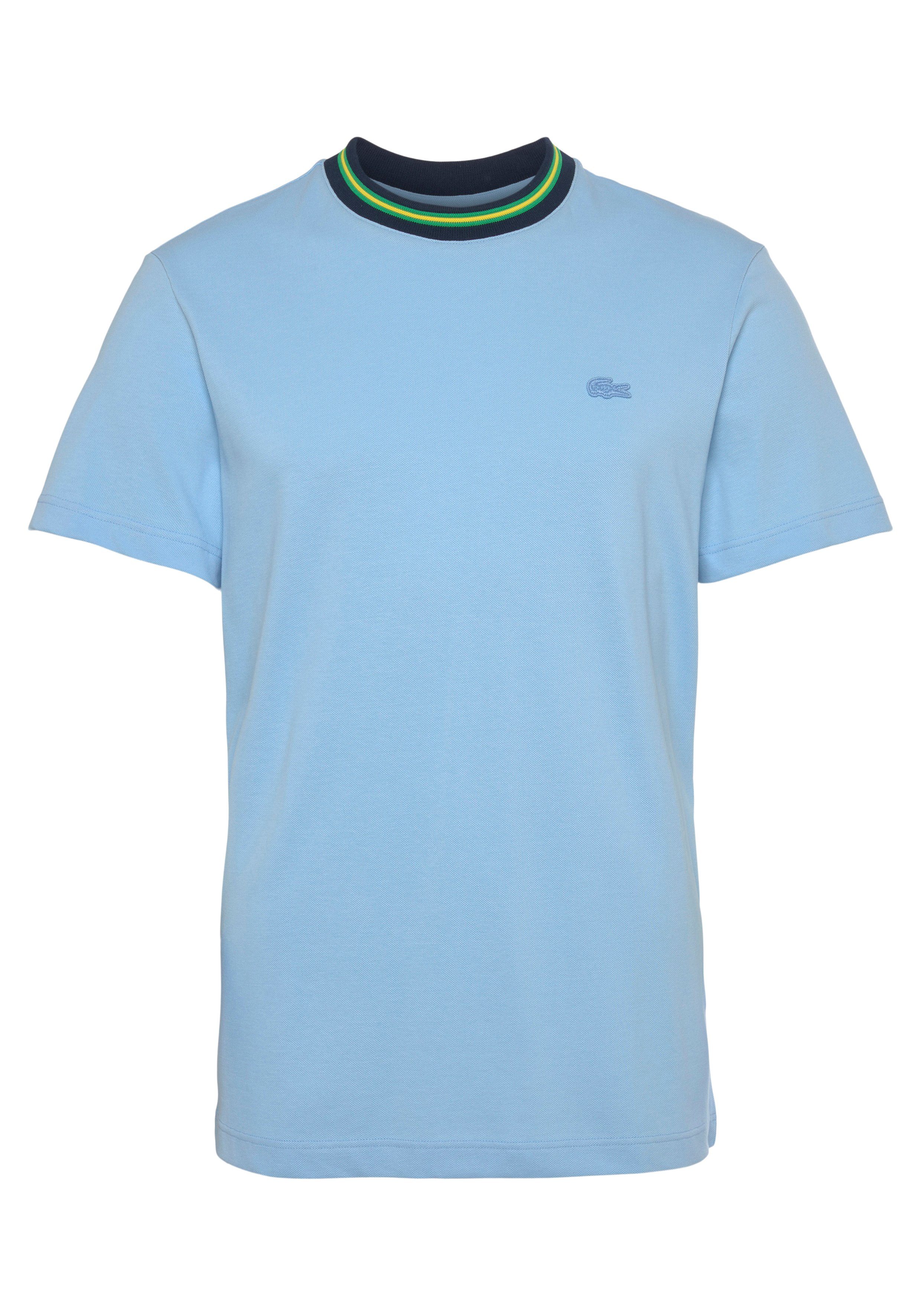 Lacoste T-Shirt T-SHIRT mit Rundhalsausschnitt hellblau