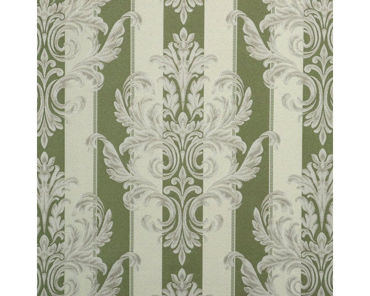 Thumbnail - Stofferia Stoff Dekostoff Streifen Satin Jacquard Aida Grün, Breite 280 cm, Meterware