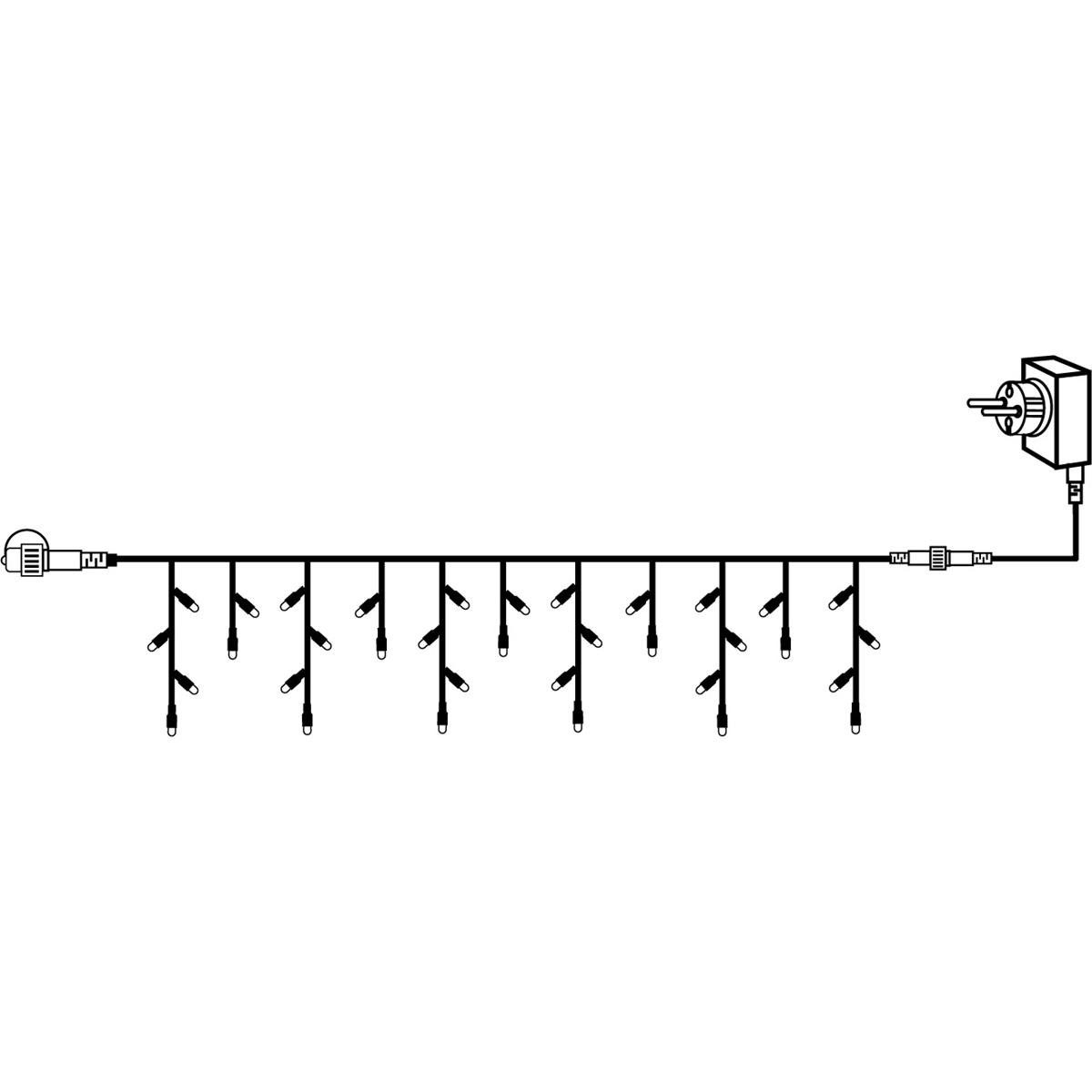 STAR TRADING LED-Lichtervorhang System 24 LED Lichtervorhang Eisregen 3x0,4m koppelbar Icicle, 49-flammig