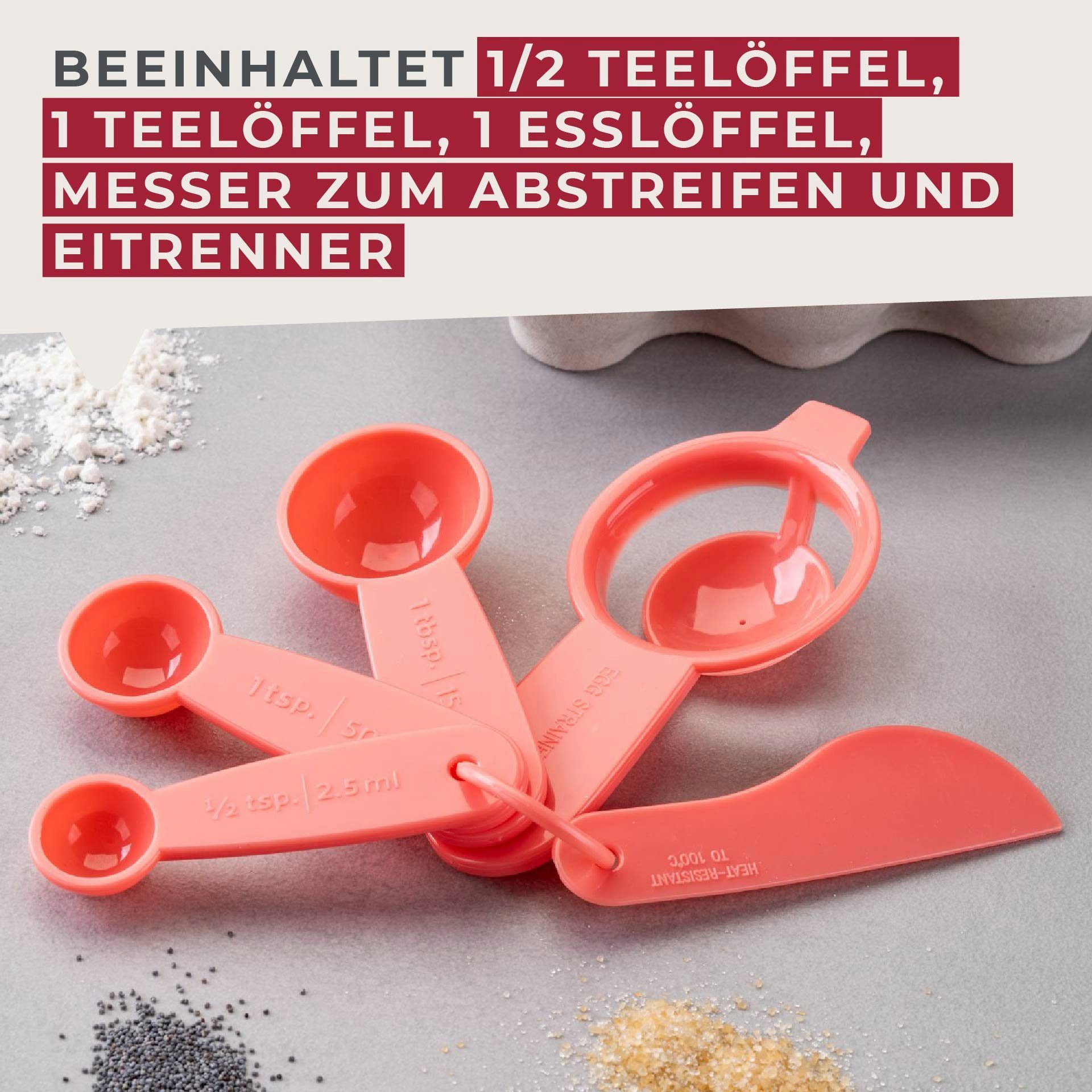 FACKELMANN Messlöffel Set, Dosierlöffel, Abmesser, Küchenhelfer
